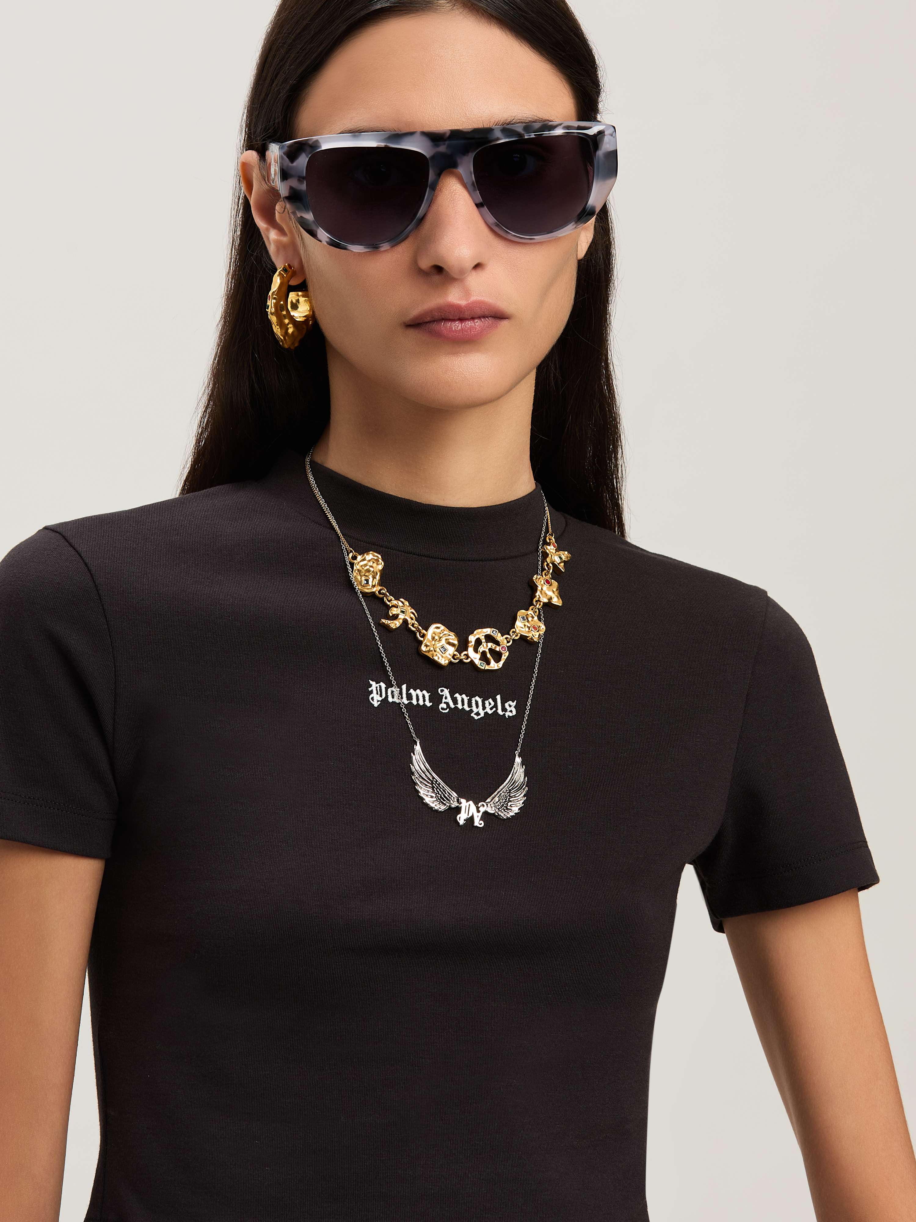 Palm Angels Classic Logo Cropped Baby T-shirt