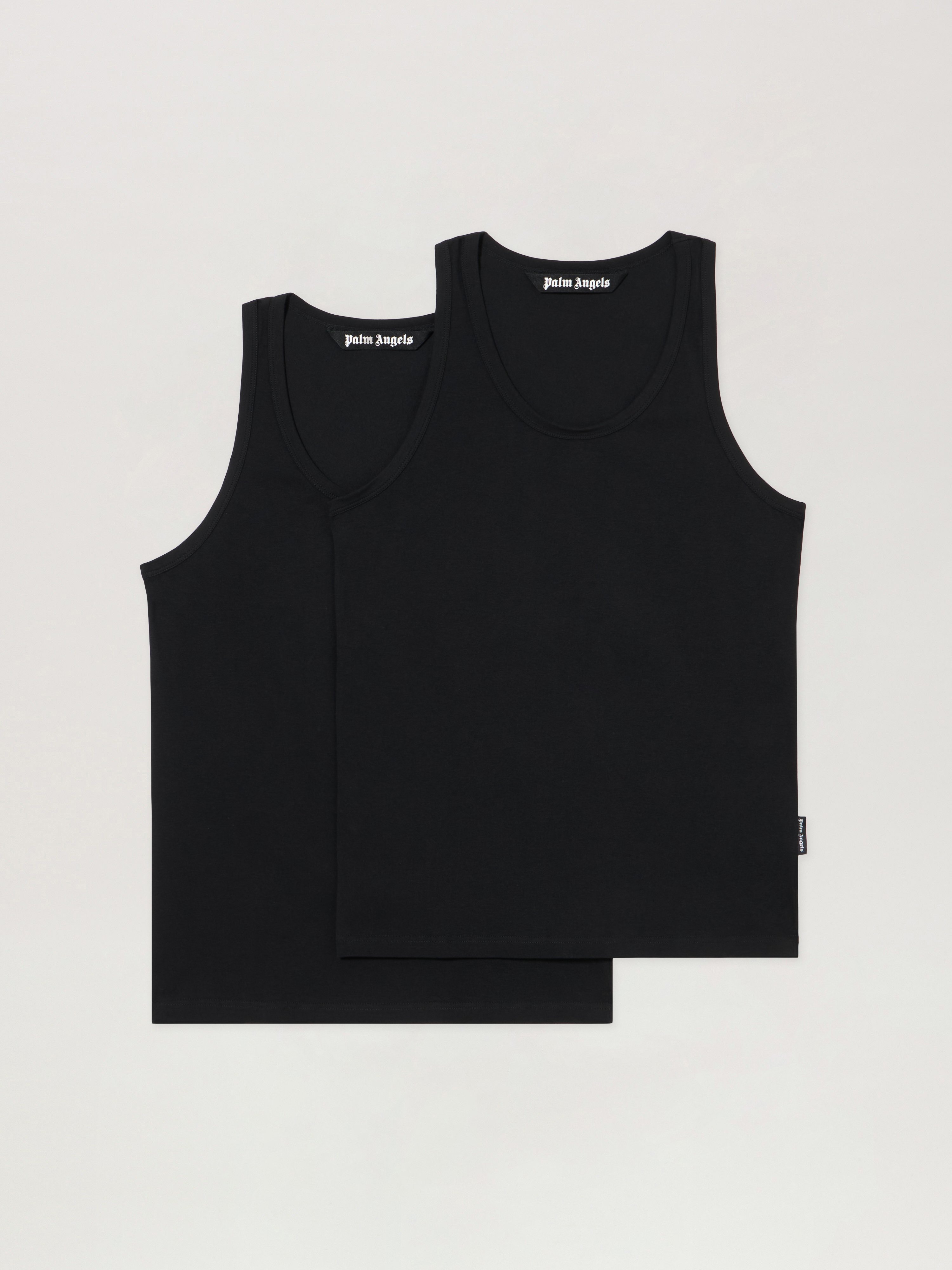  Palm Angels Essential Tank Bipack Man  Black Black 