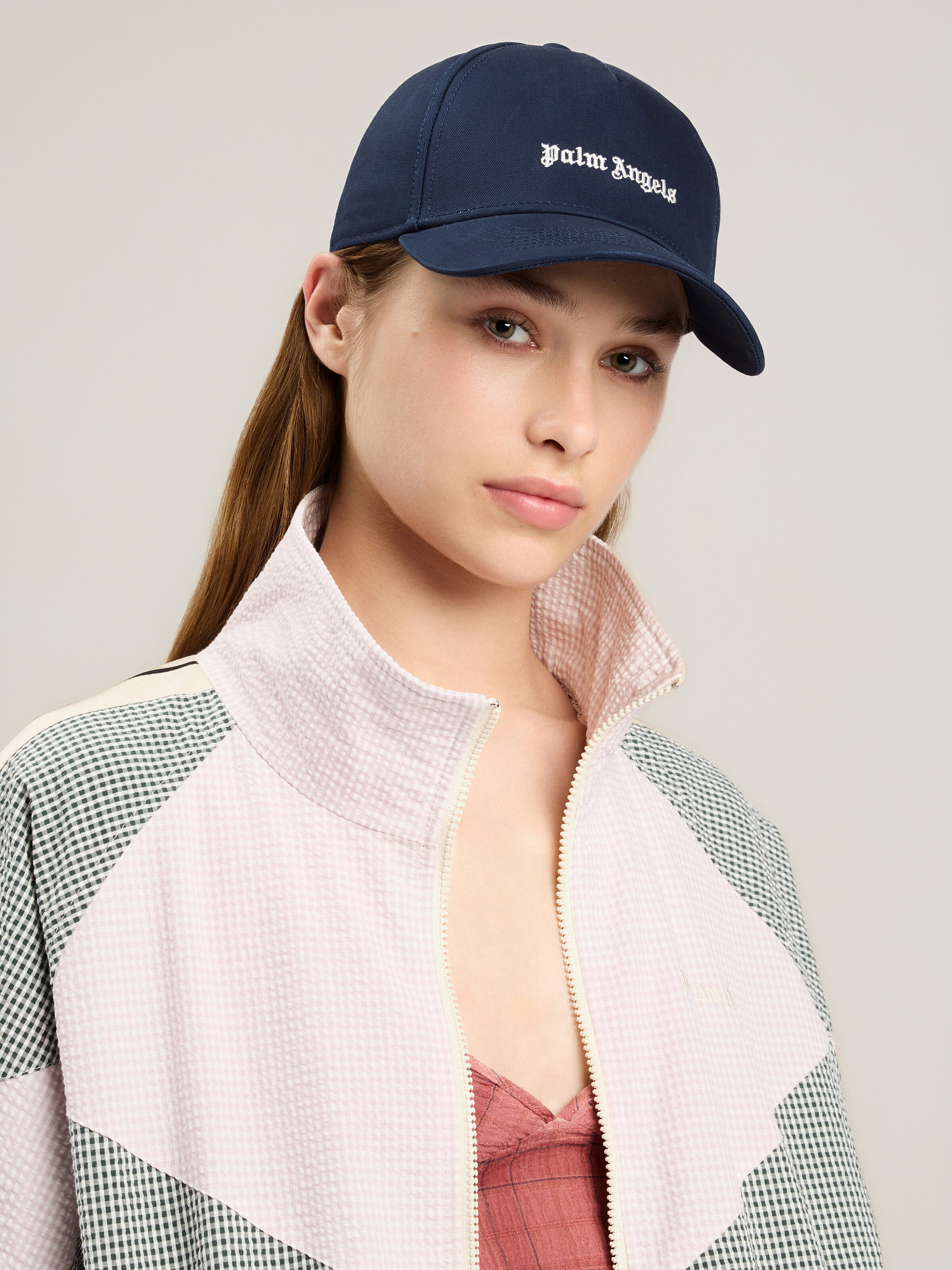  Palm Angels Classic Logo Cap Man  Navy Blue Off White 
