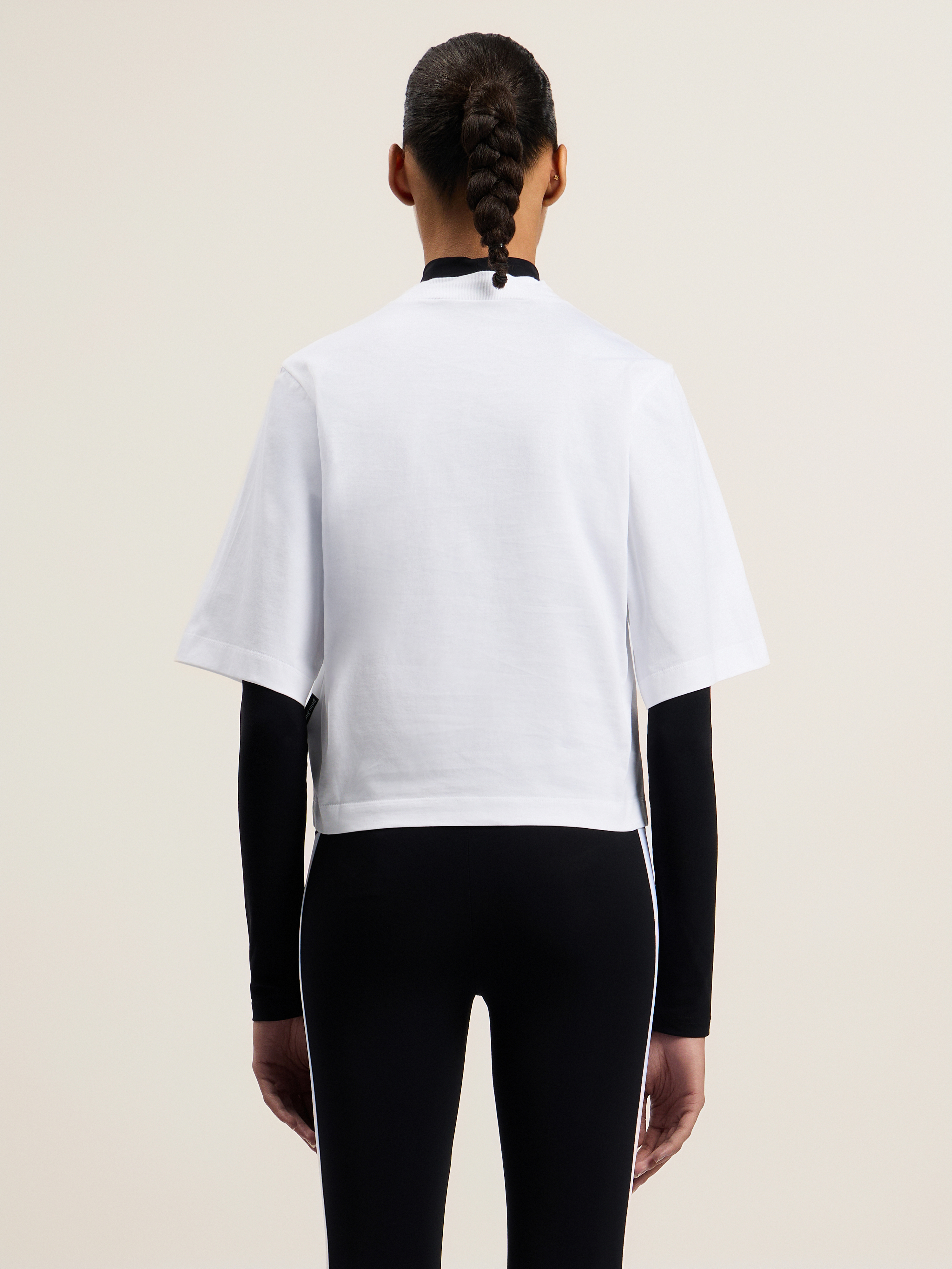 Palm Angels Classic Logo Cropped T-shirt In White