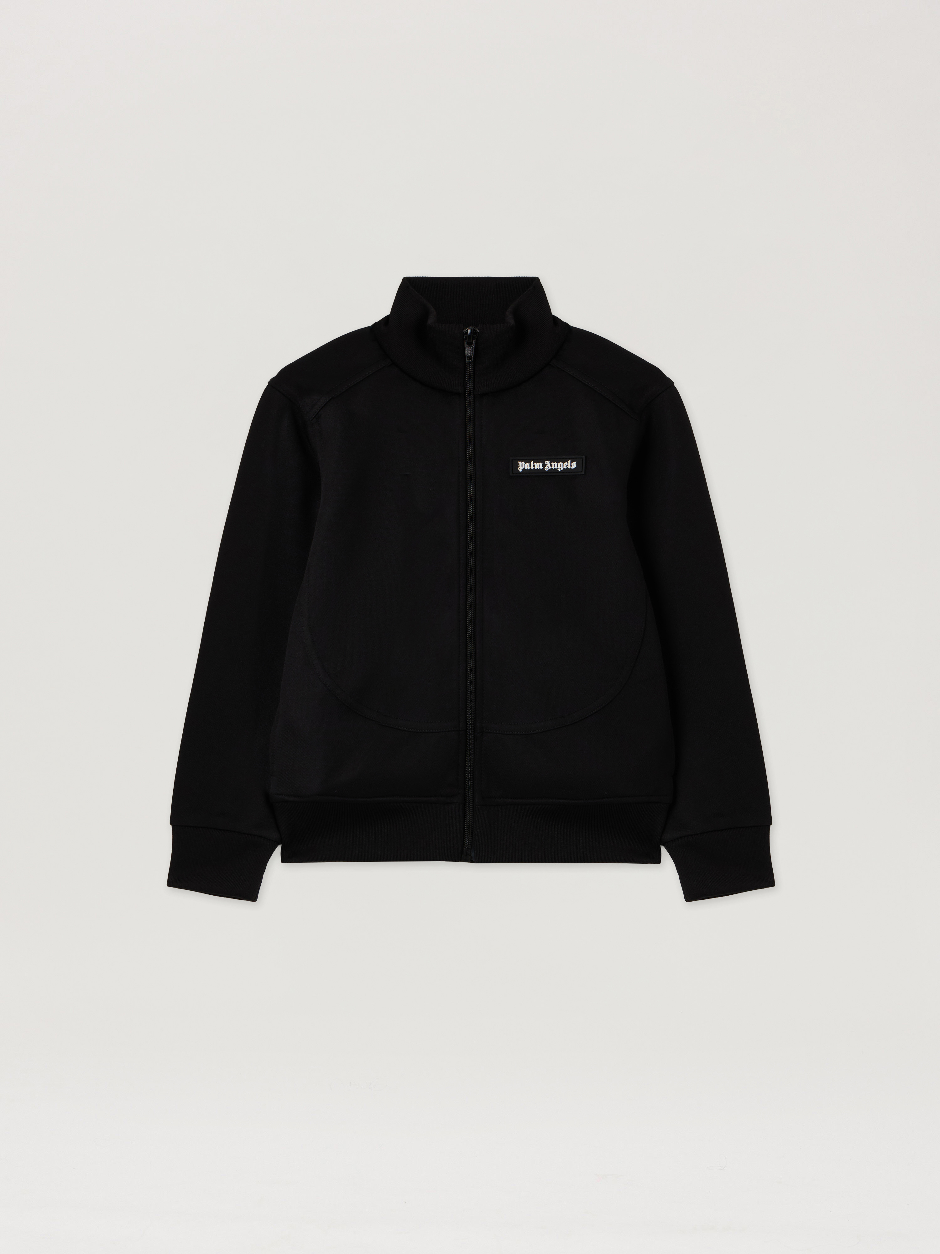 Palm Angels Boys Black/White Curved Logo Track Jacket Kids - Off