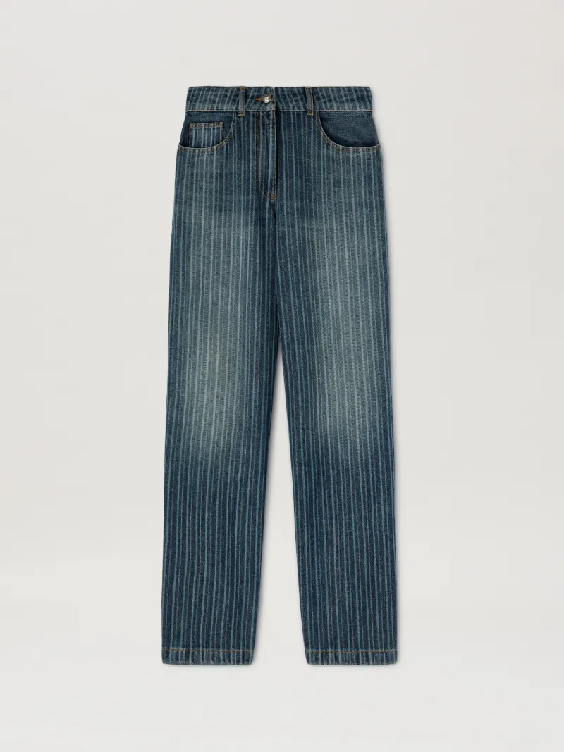 Palm Angels Laser Pinstriped Denim Pants