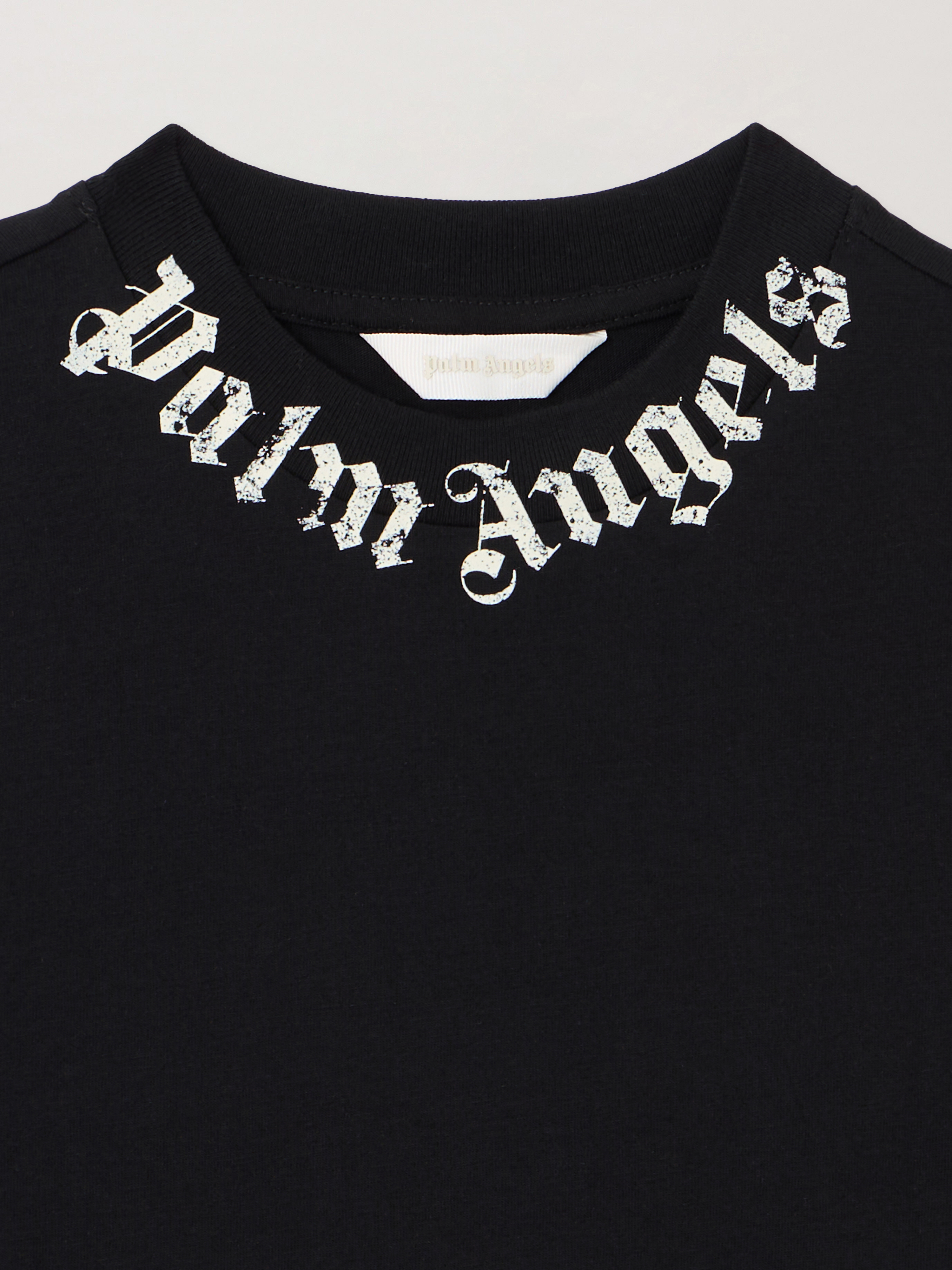  Palm Angels Neck Logo Brushed Tee Kids  Nero/black 