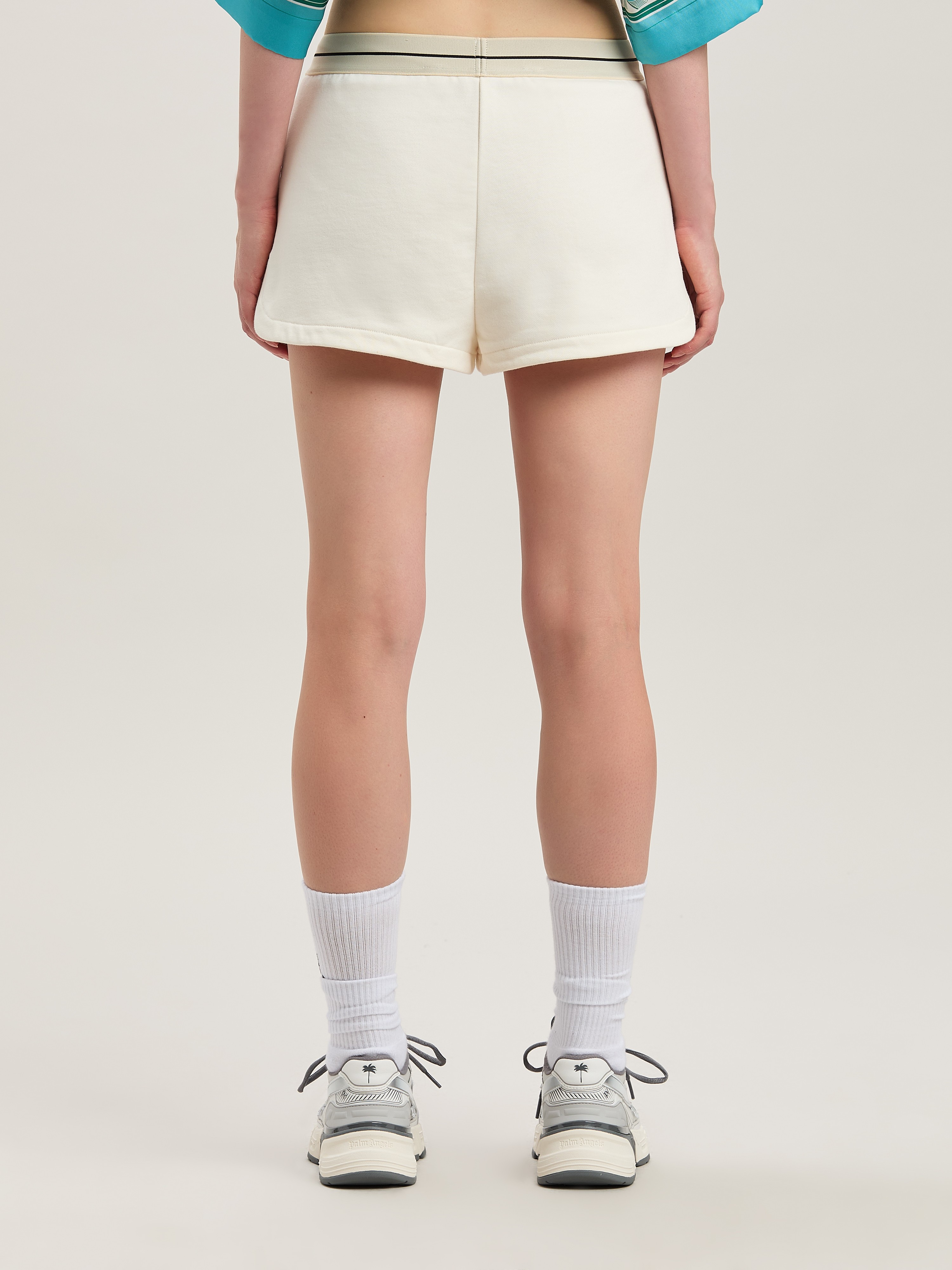 Shop Palm Angels Oval Palm Sweat Shorts