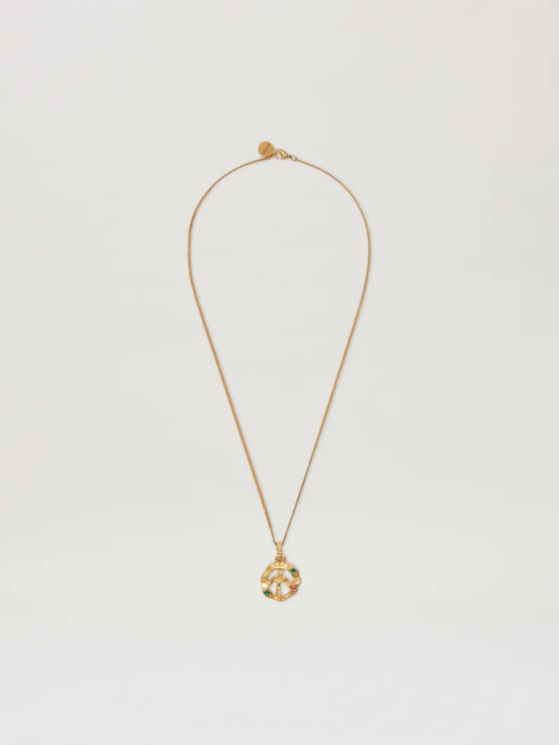 Palm Angels Melted Peace Charm Necklance