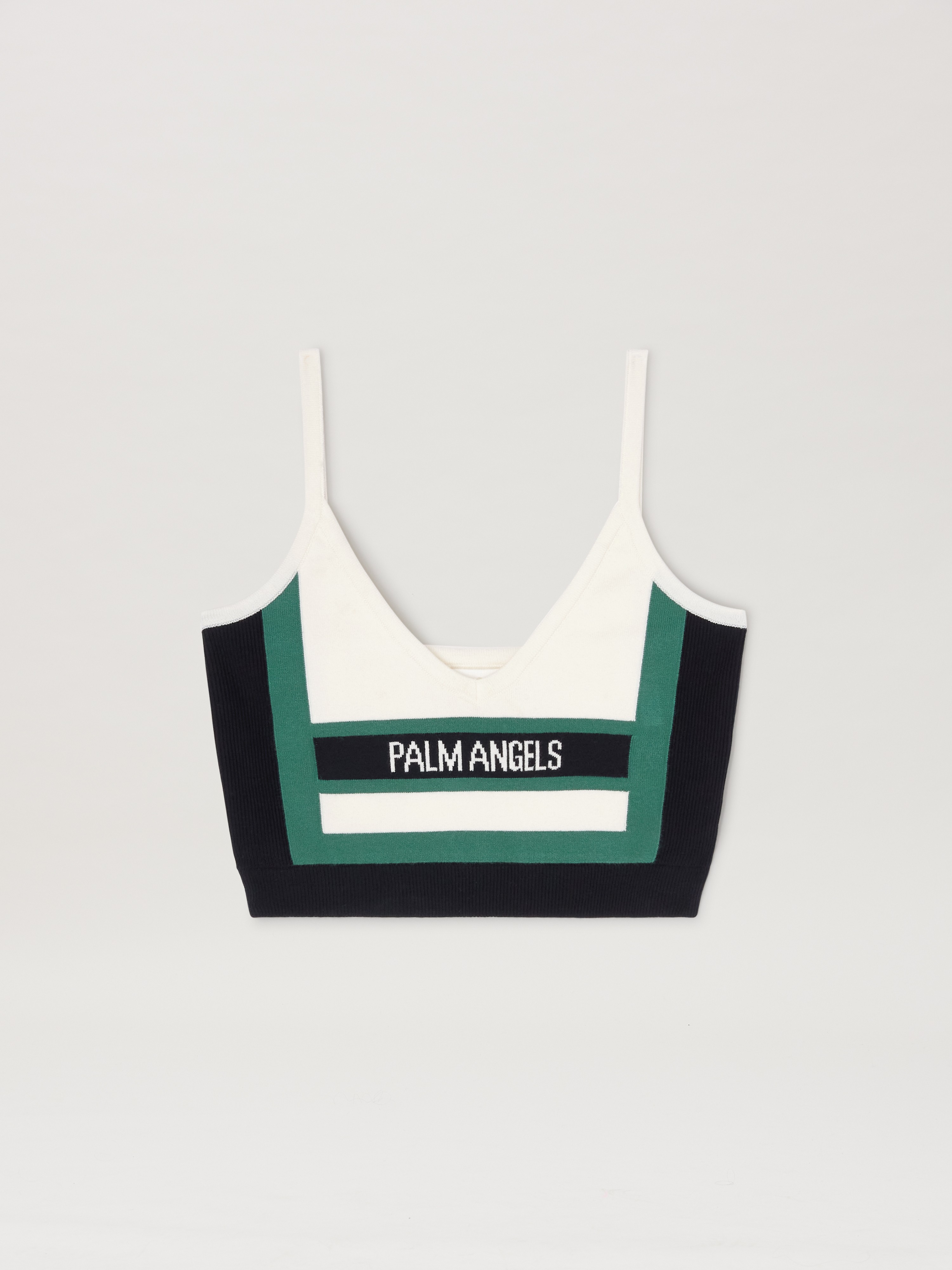 Palm Angels Cb Racing Knit Top In Green