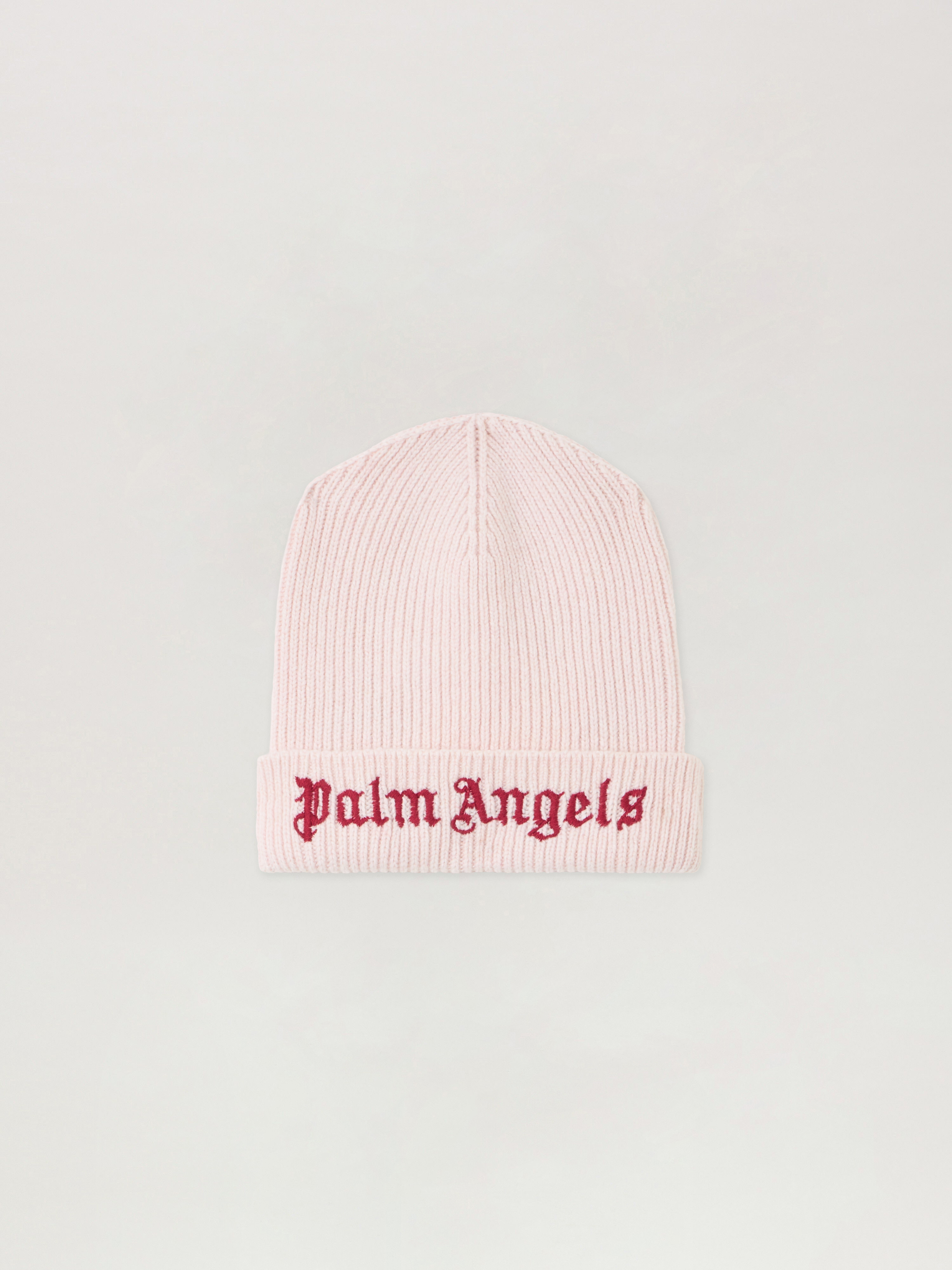 Palm Angels Logo Knit Beanie In Pink