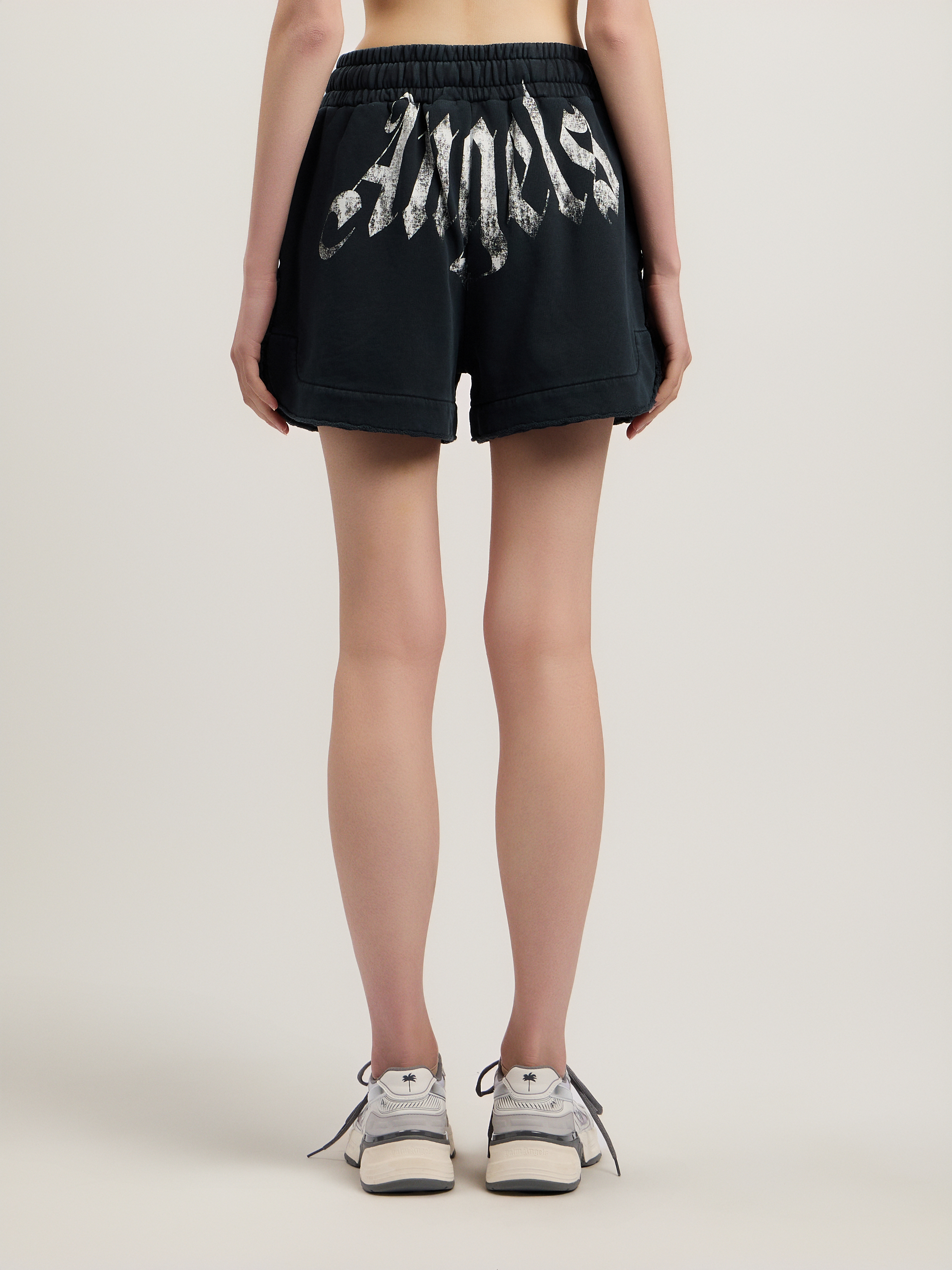 Palm Angels Big Waist Logo Sweatshorts In Black