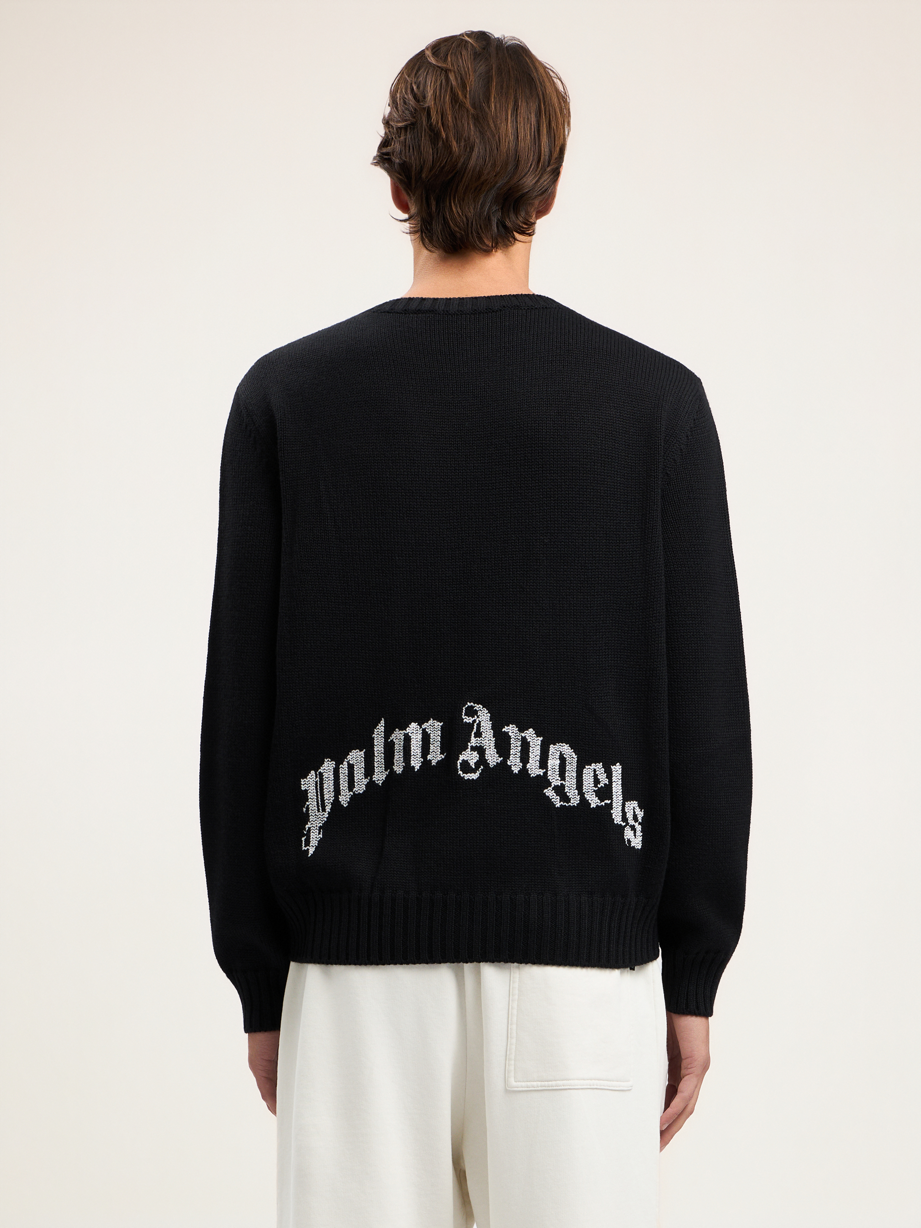 Palm Angels Back Curved Logo Sweater In Multi