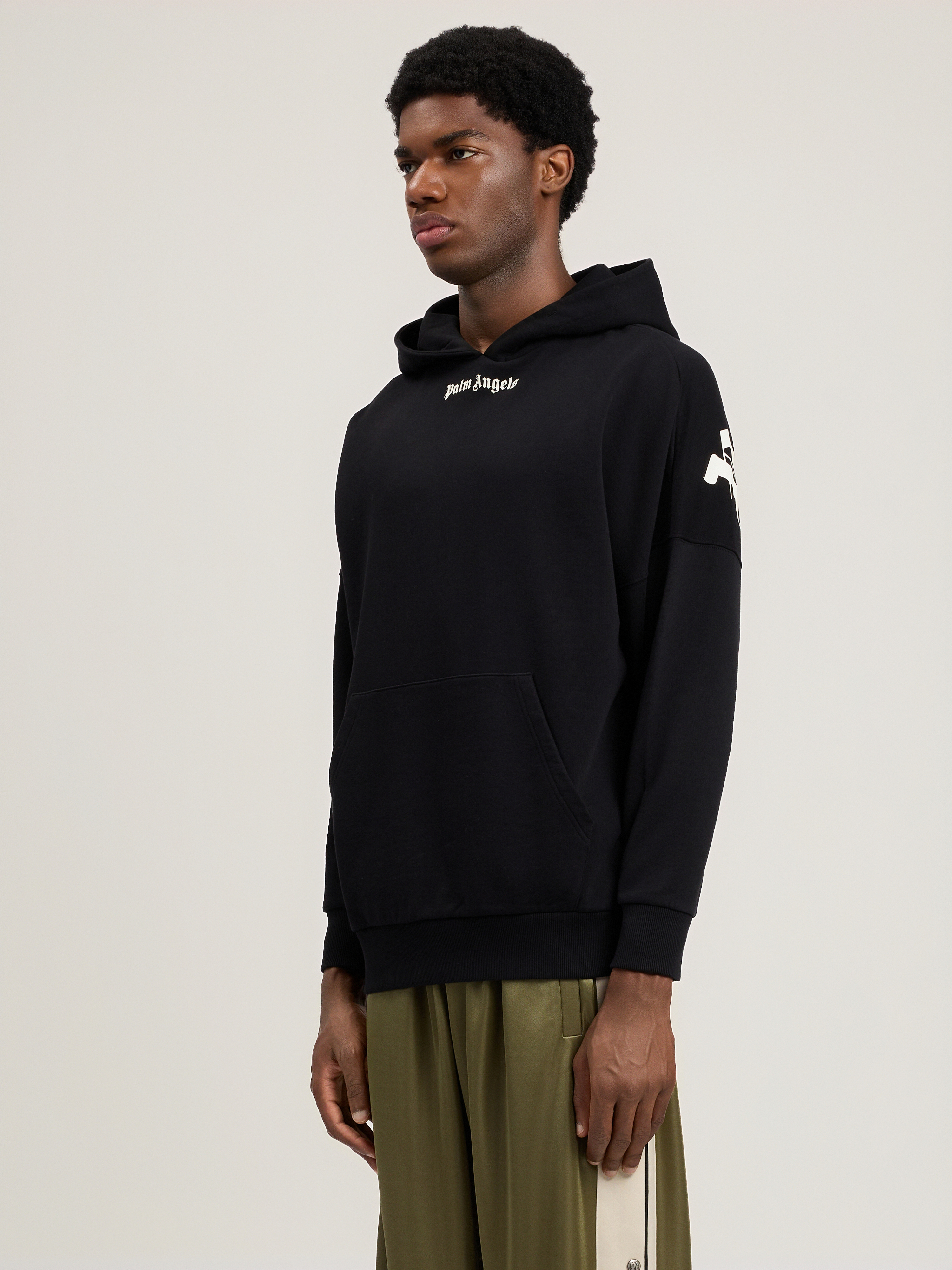 Palm Angels Chic Mini Graphic Sweater For Men In Black