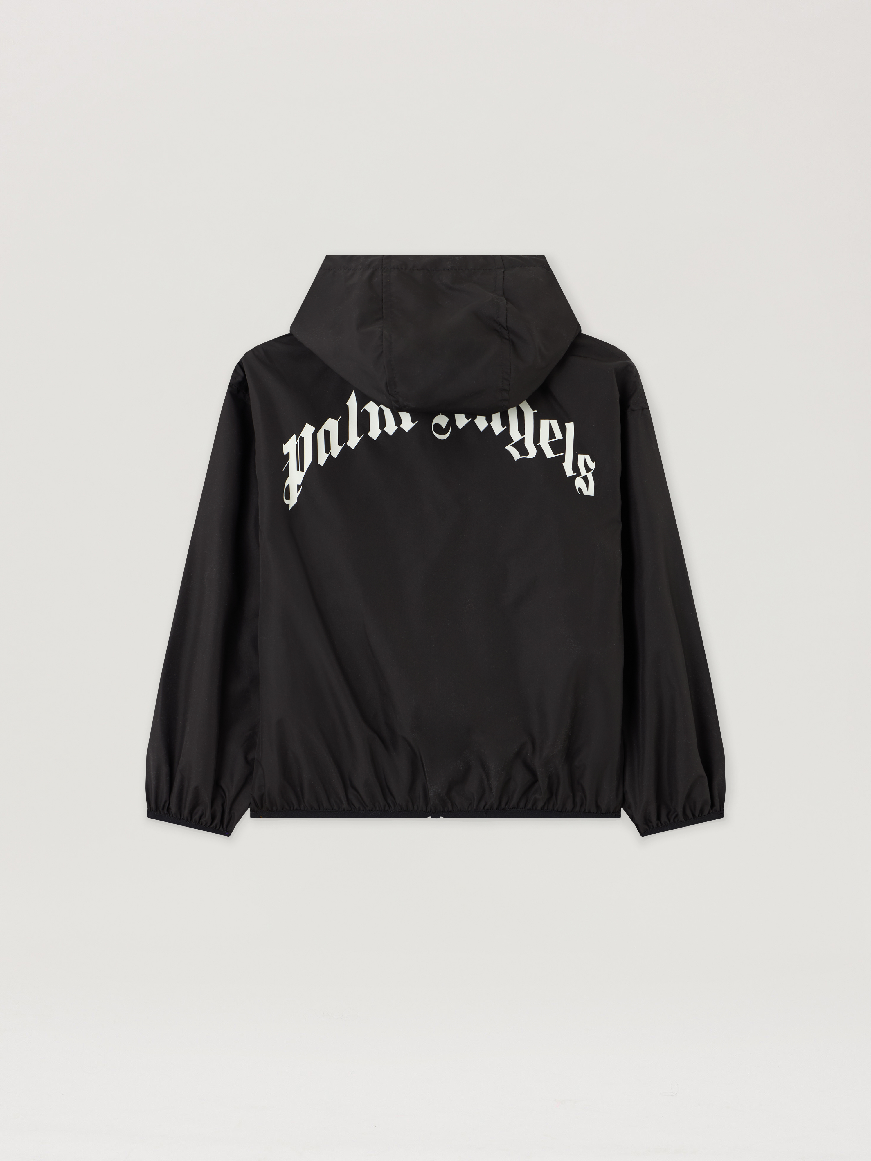  Palm Angels Curved Logo Windbreaker Jacket Kids  Nero/black 