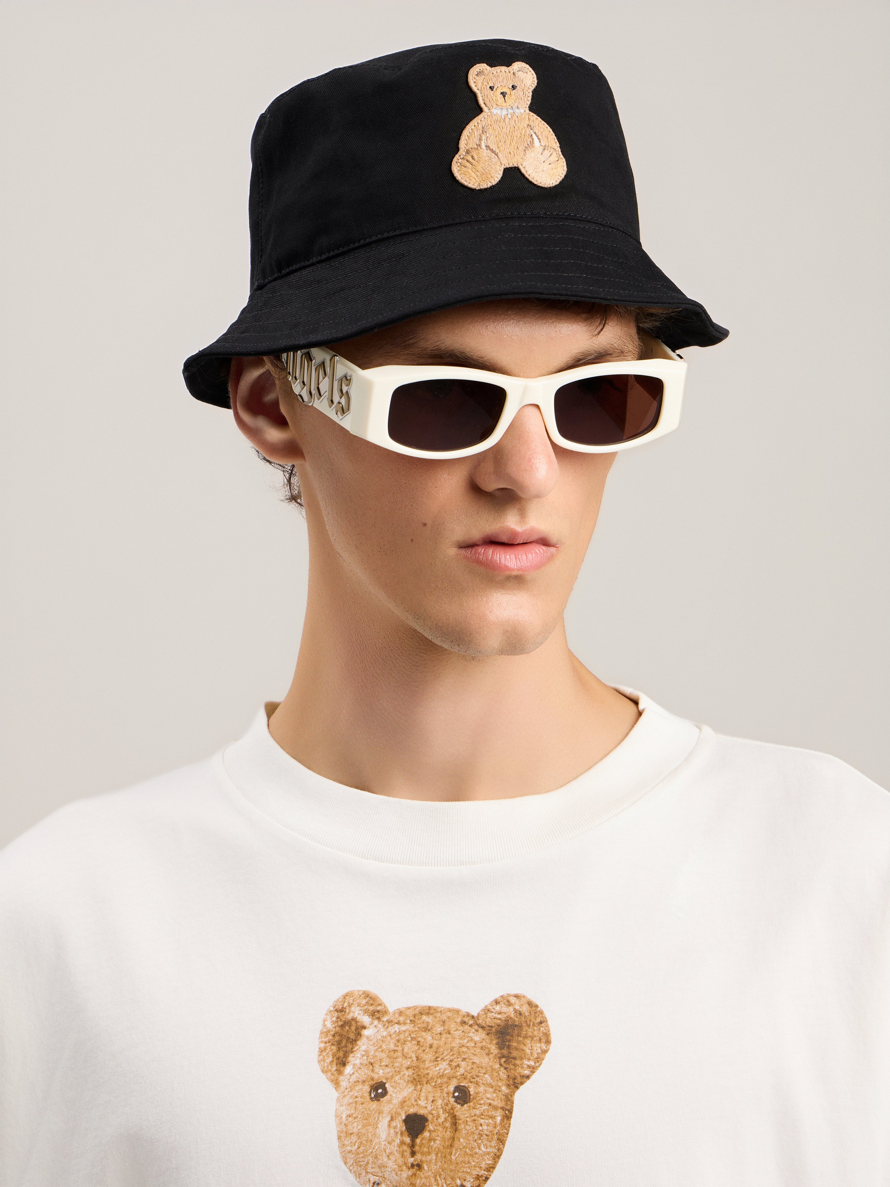  Palm Angels Bear Bucket Hat Woman  Black Brown 