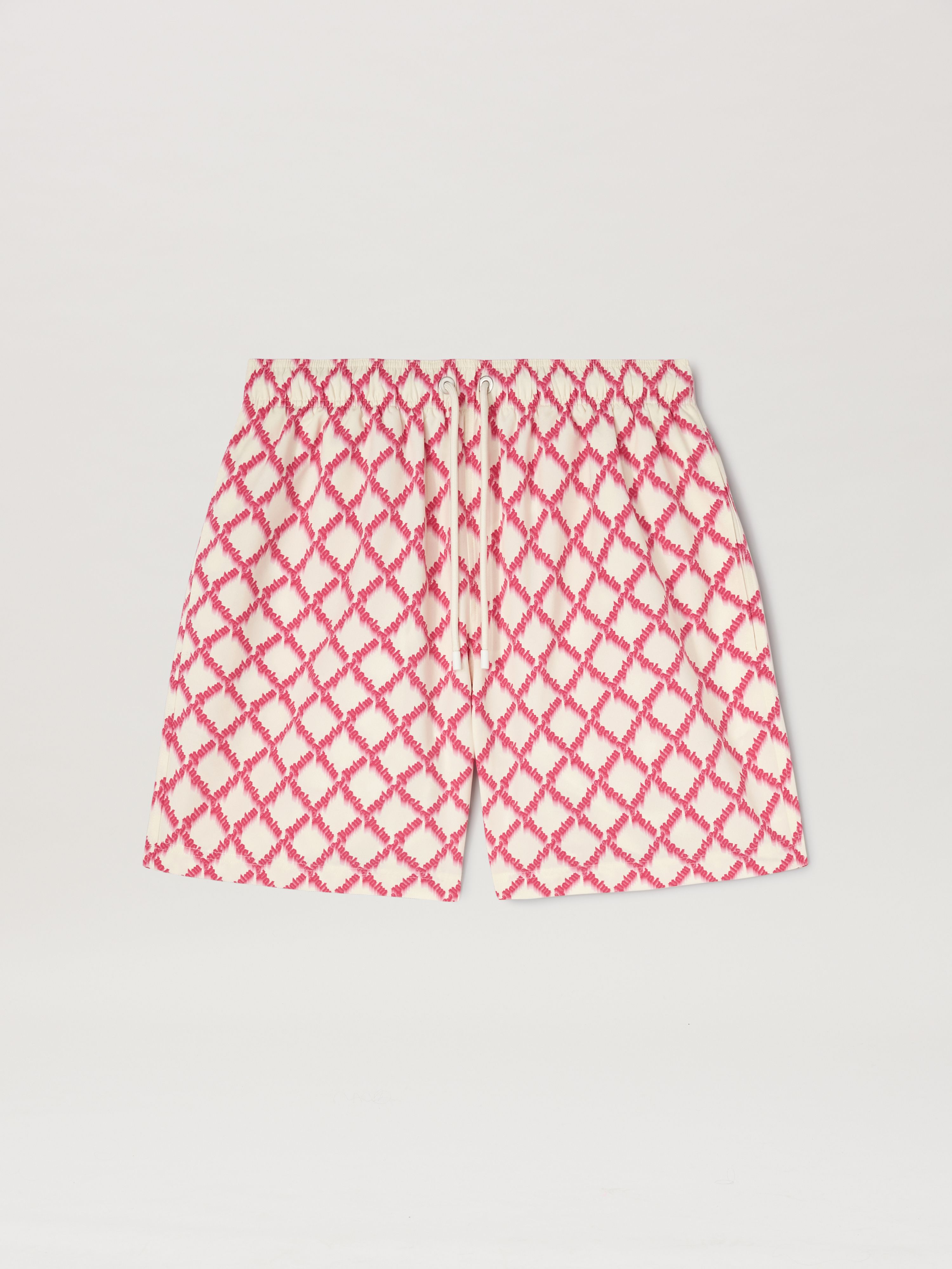 Net logo swimshorts in IVORY - FUCHSIA for Men | Palm Angels®