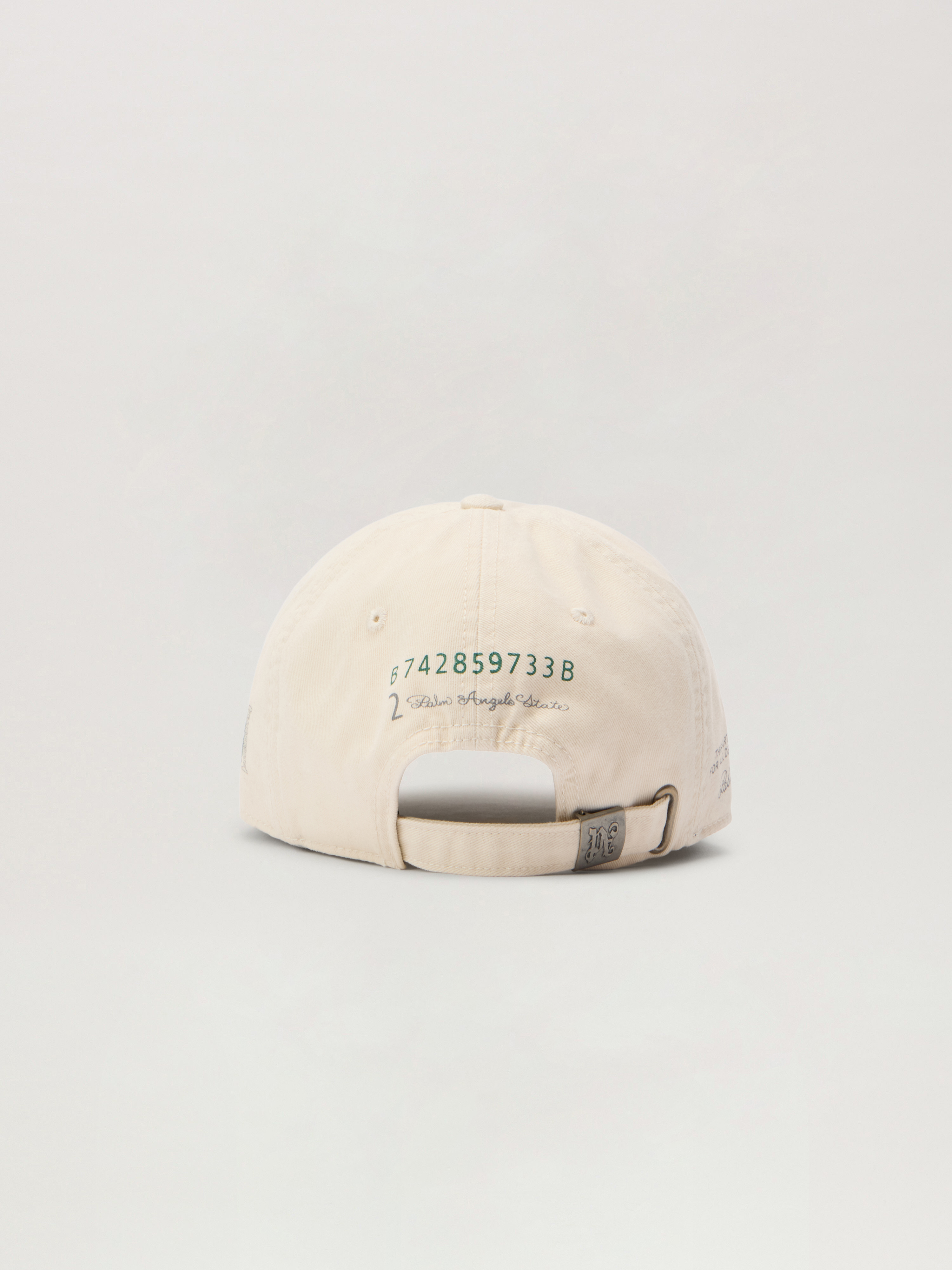 Palm Angels Dollar Embroidered Cap In Neutral