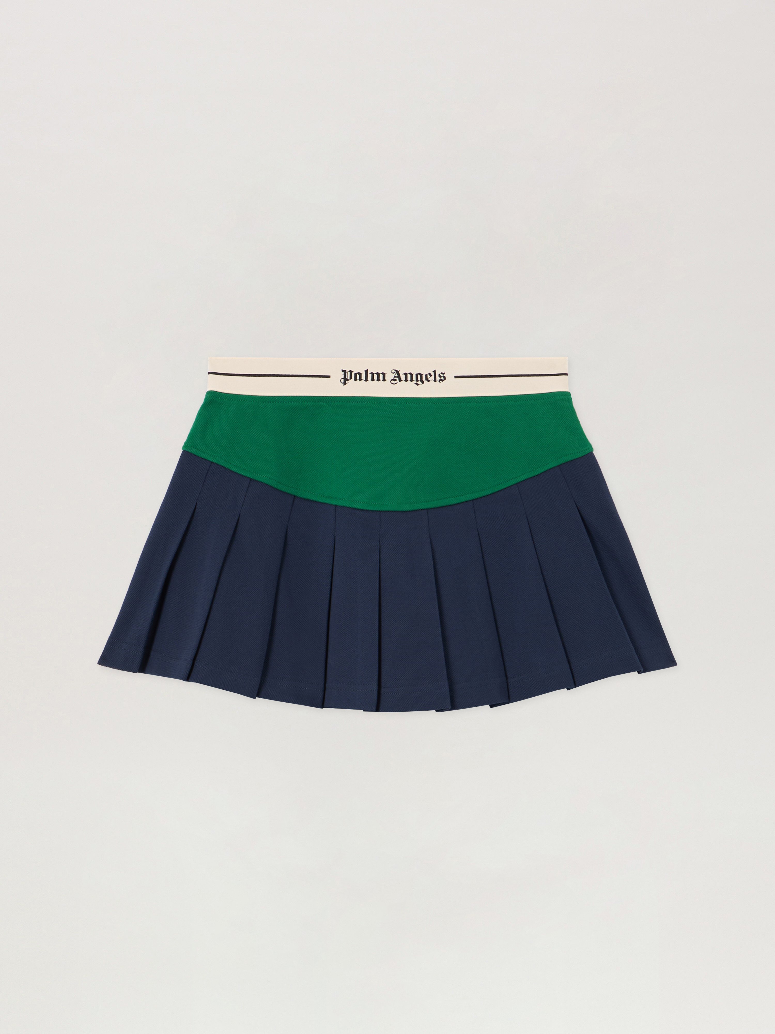 Palm Angels Logo Detail Curved Pleated Midi Skirt In Multi