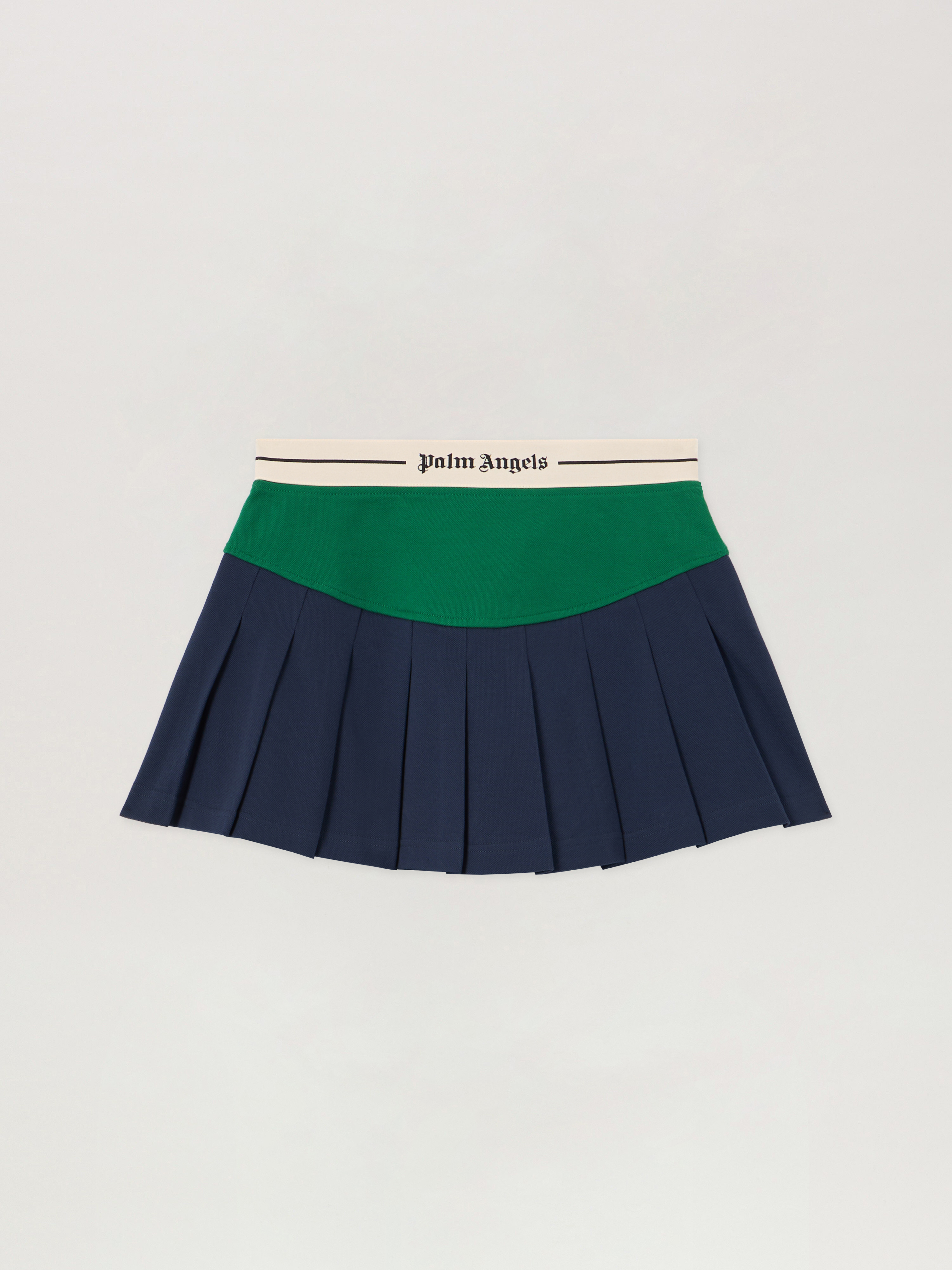 Palm Angels Logo Detail Curved Pleated Midi Skirt In Multi