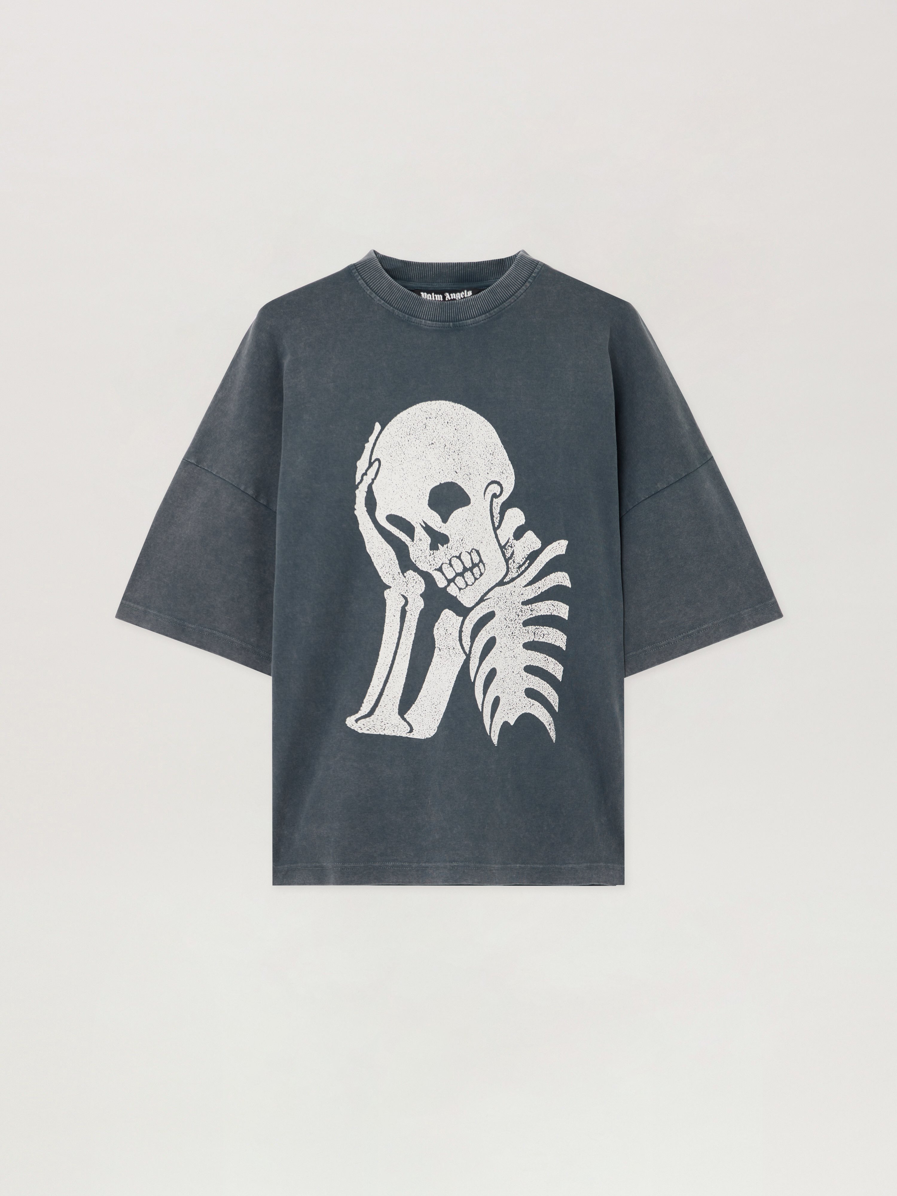 Palm Angels Skull-print Washed T-shirt In Multi