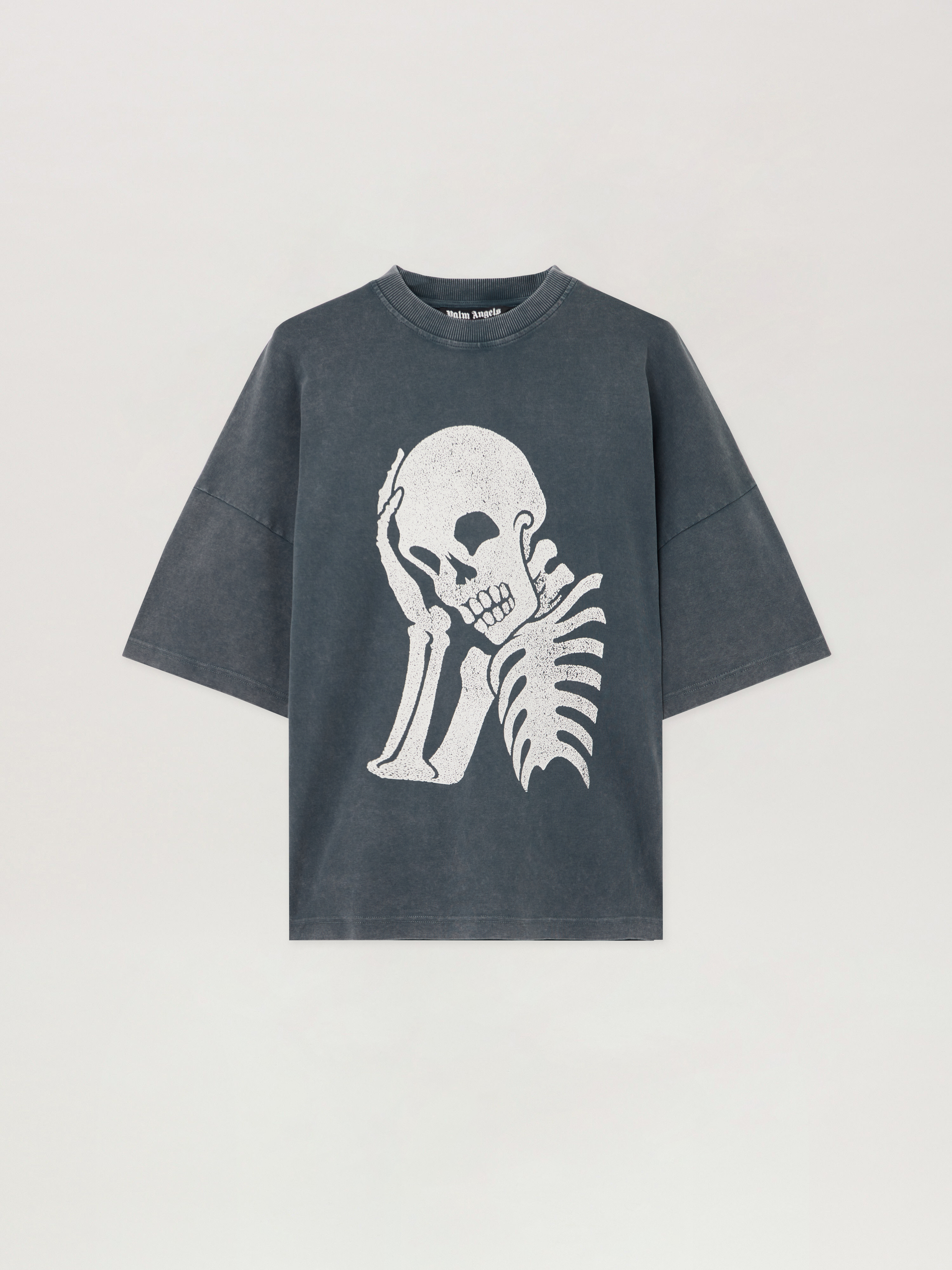 Palm Angels Skull-print Washed T-shirt In Multi