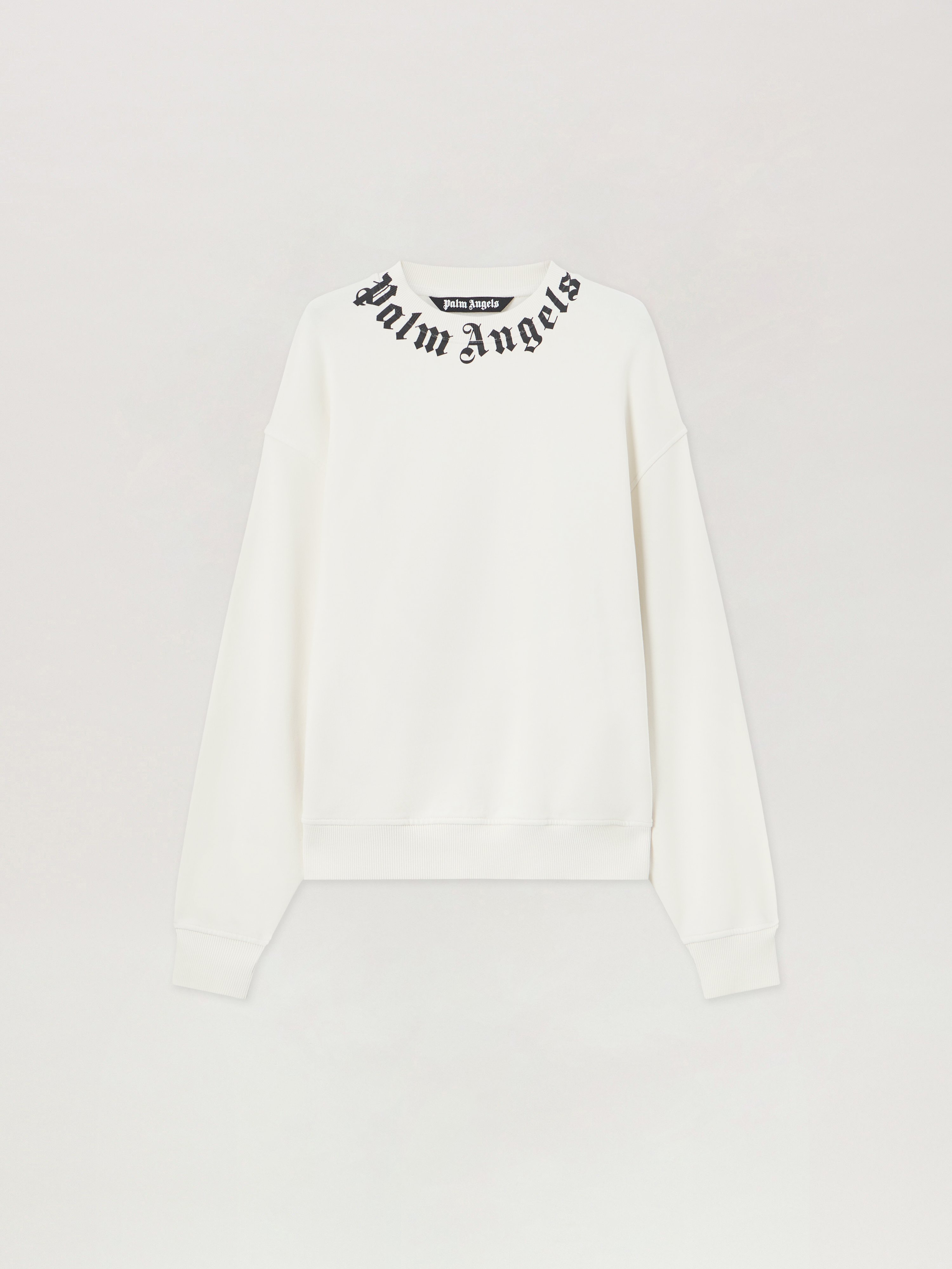 Palm Angels Relaxed-fit Cotton Sweatshirt With Signature Print In White