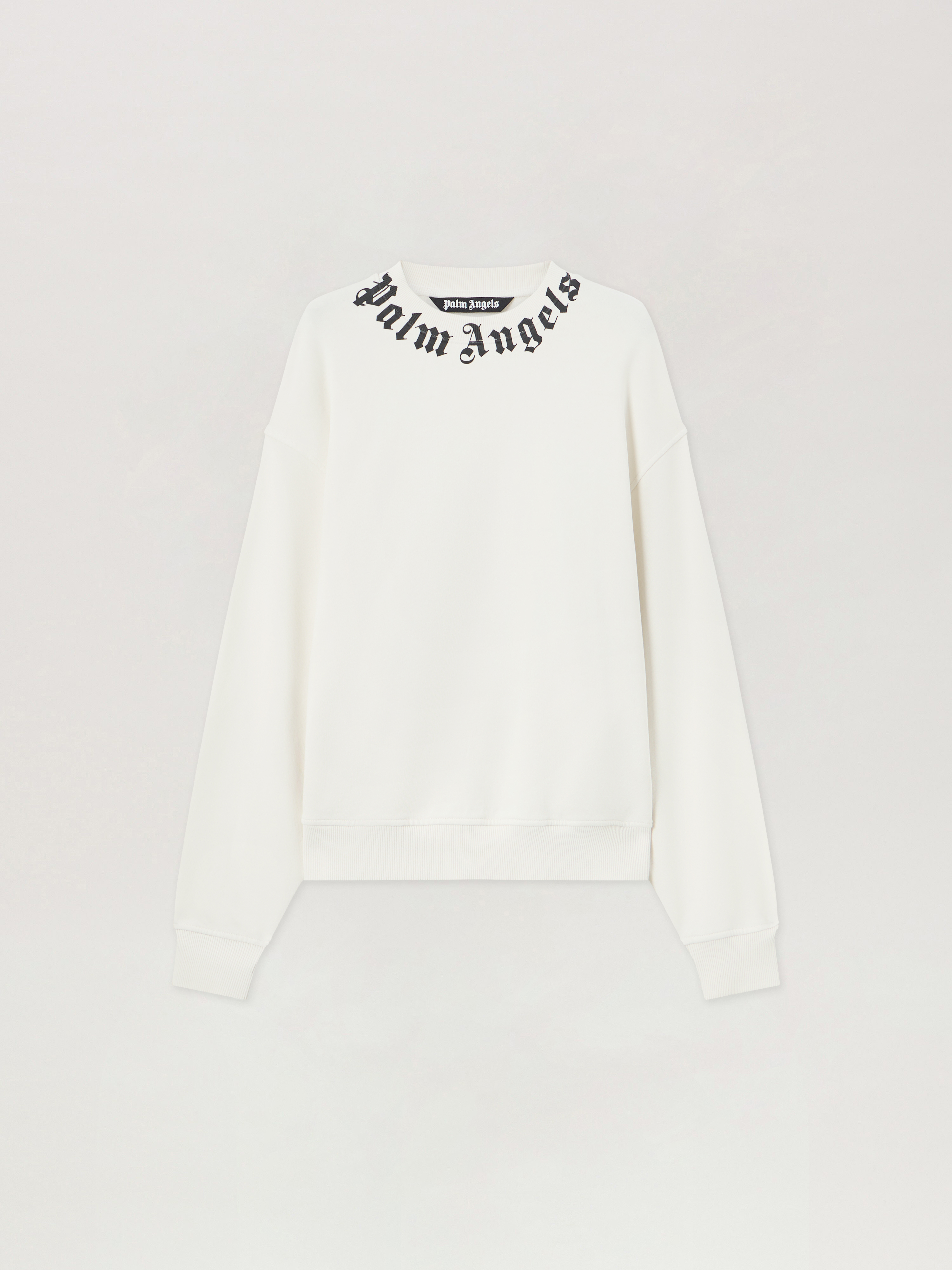 Palm Angels Relaxed-fit Cotton Sweatshirt With Signature Print In White