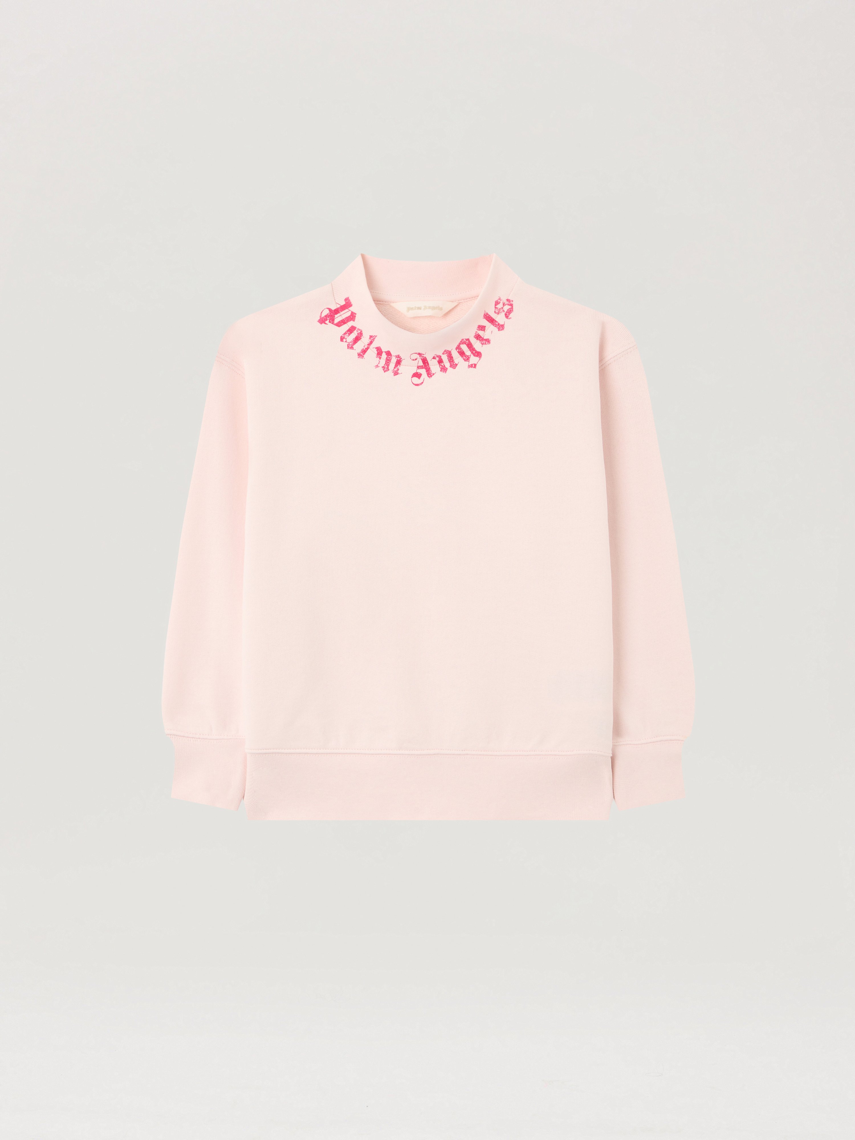 Neck Logo Brushed Crew Sweatshirt in ROSA/PINK | Palm Angels®
