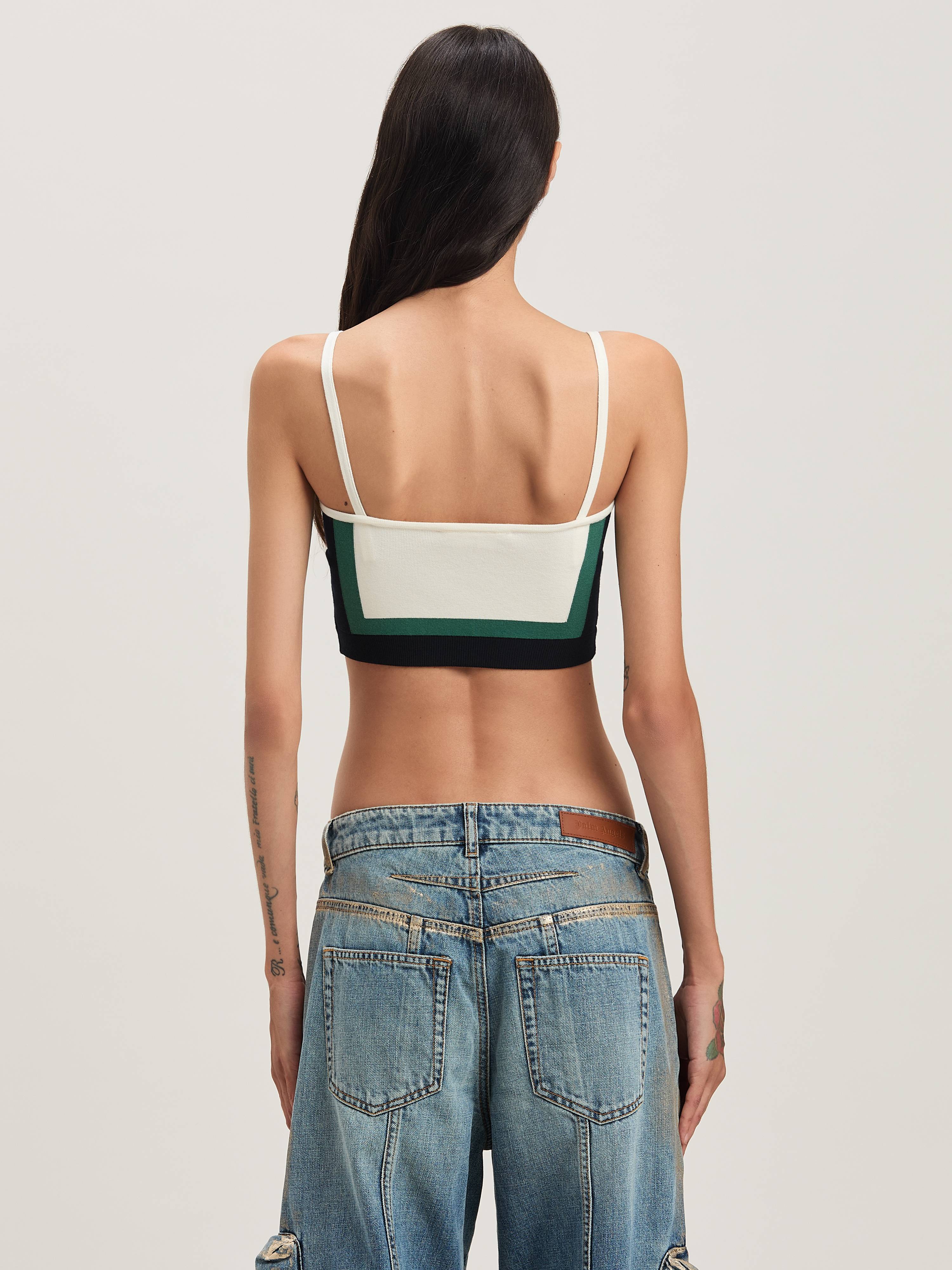 Palm Angels Cb Racing Knit Top In Green
