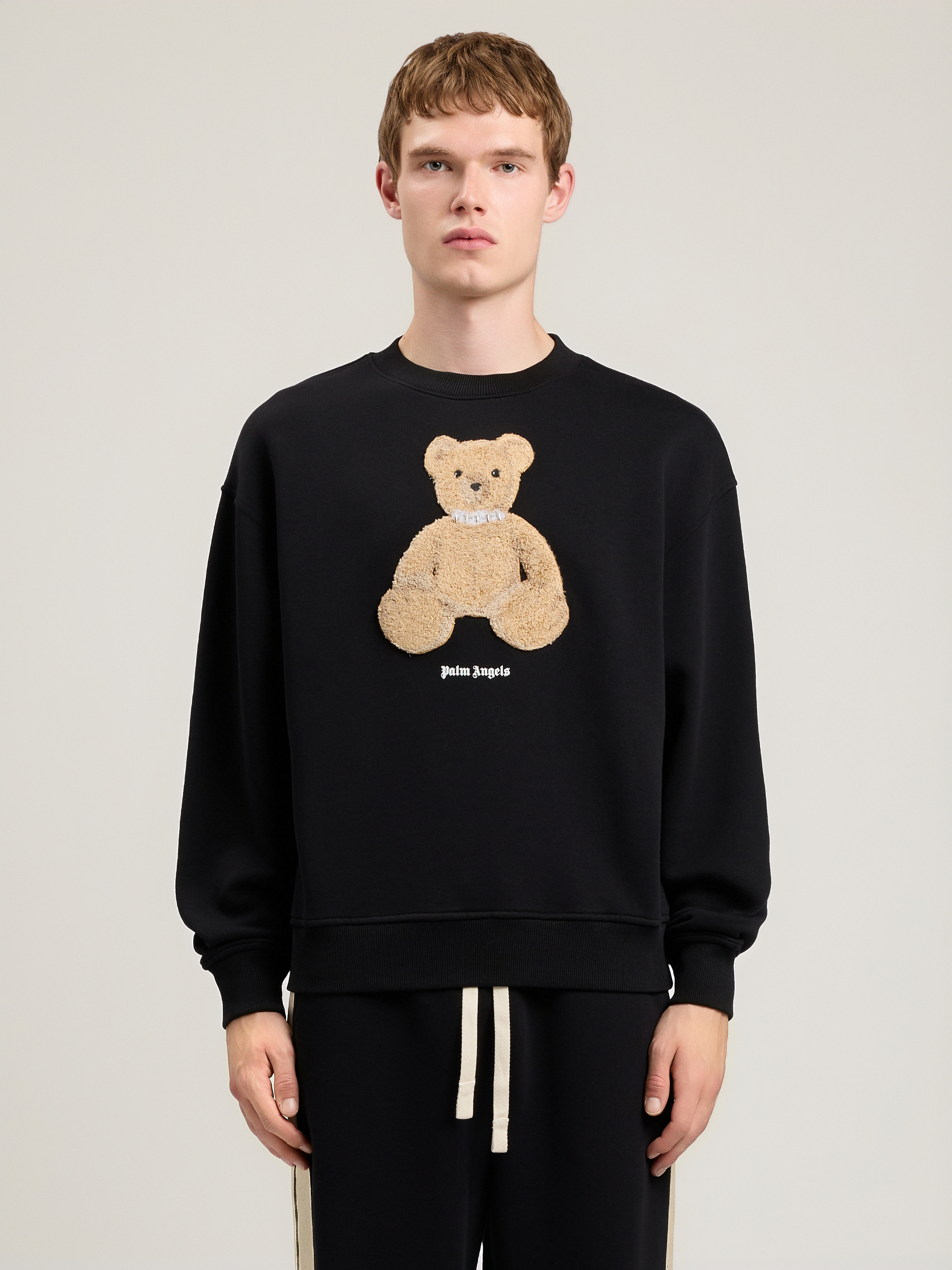 Palm Angels Black Graphic Crew Neck Sweatshirt