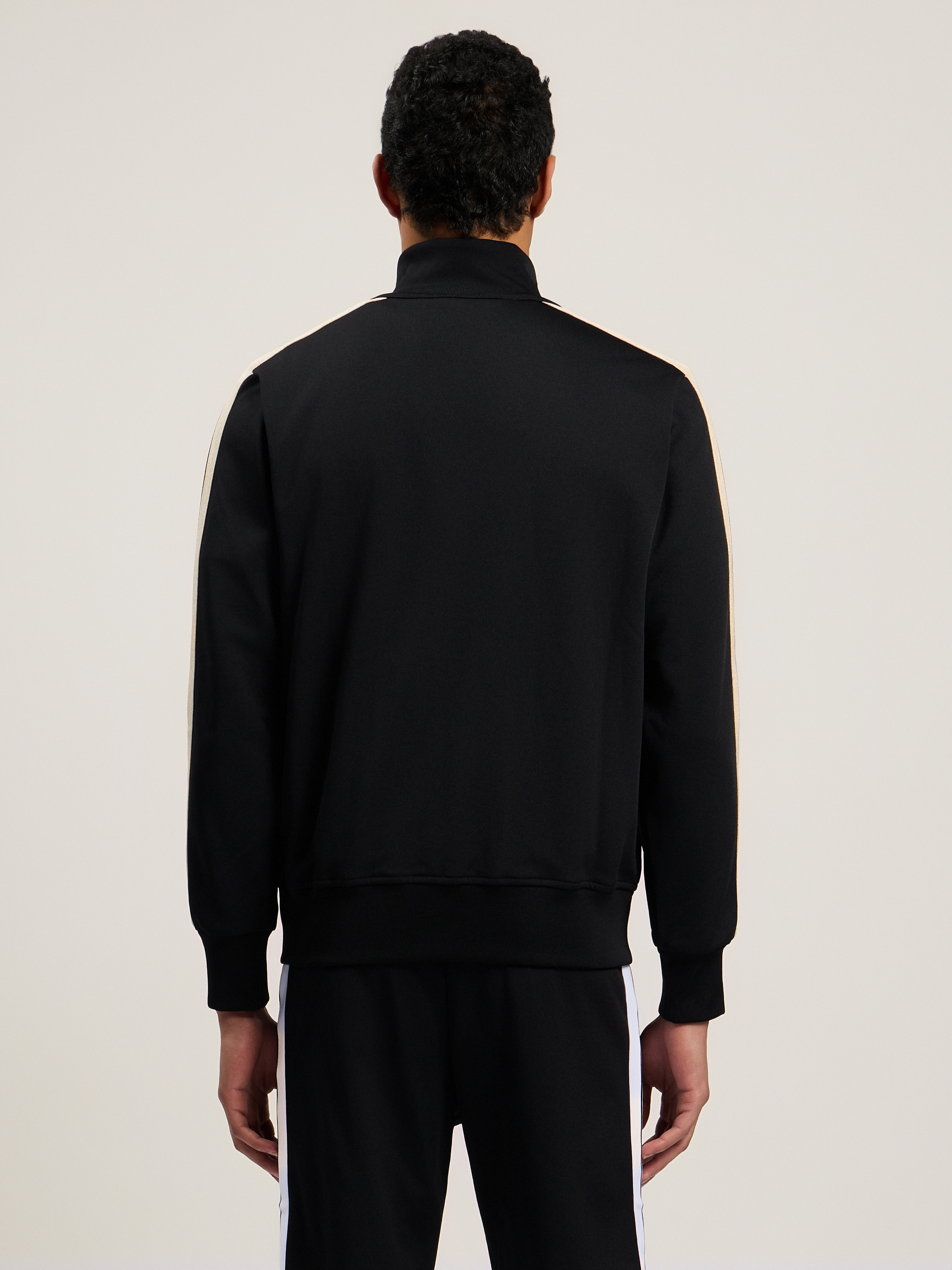 Palm Angels Classic Logo Black Sweatshirt With Logo Printed On The Front In Tech Fabric Man