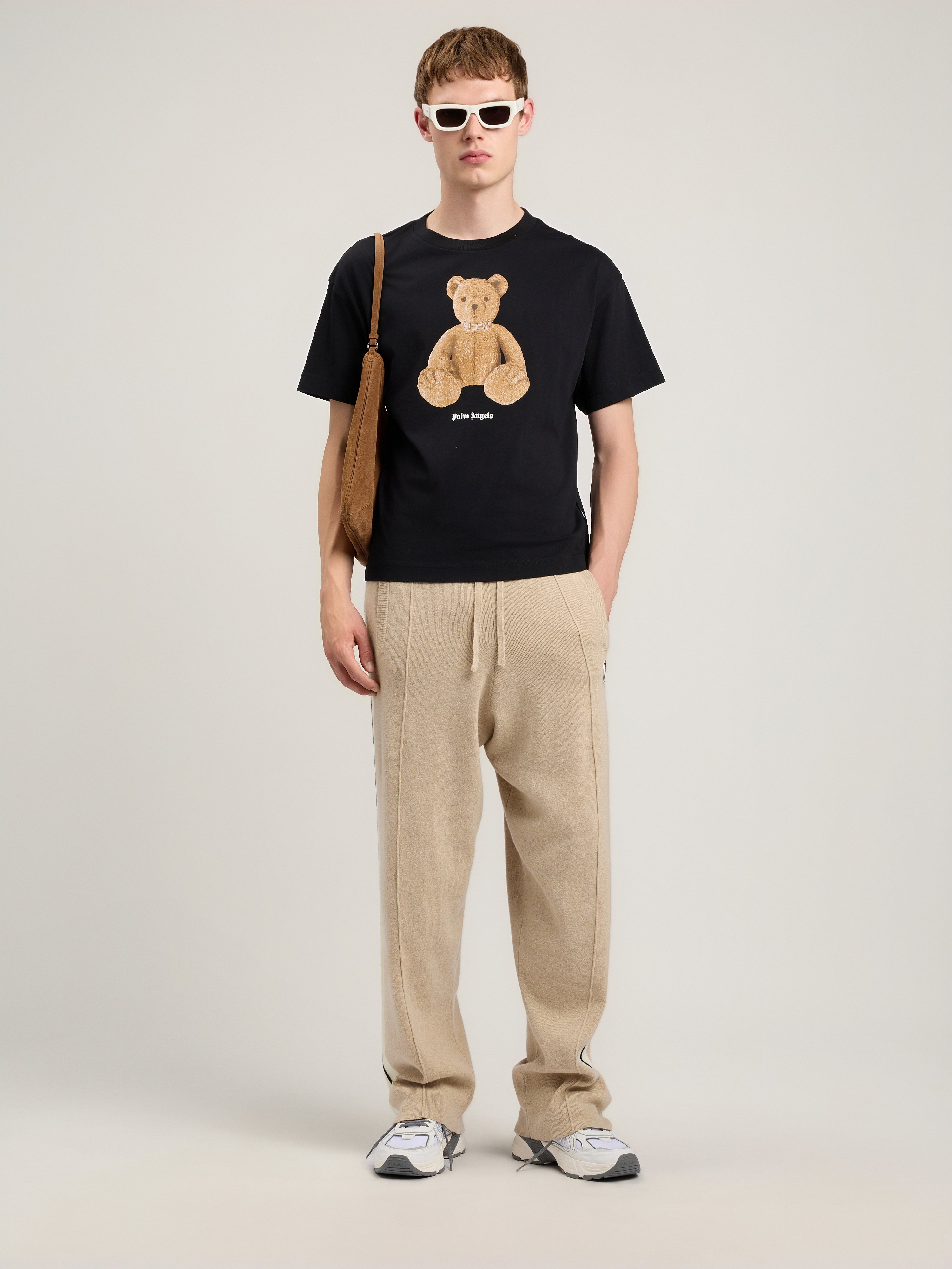 Palm Angels Men Black Bear T-shirt, Xxs Luxury T-shirts For Men Darveys