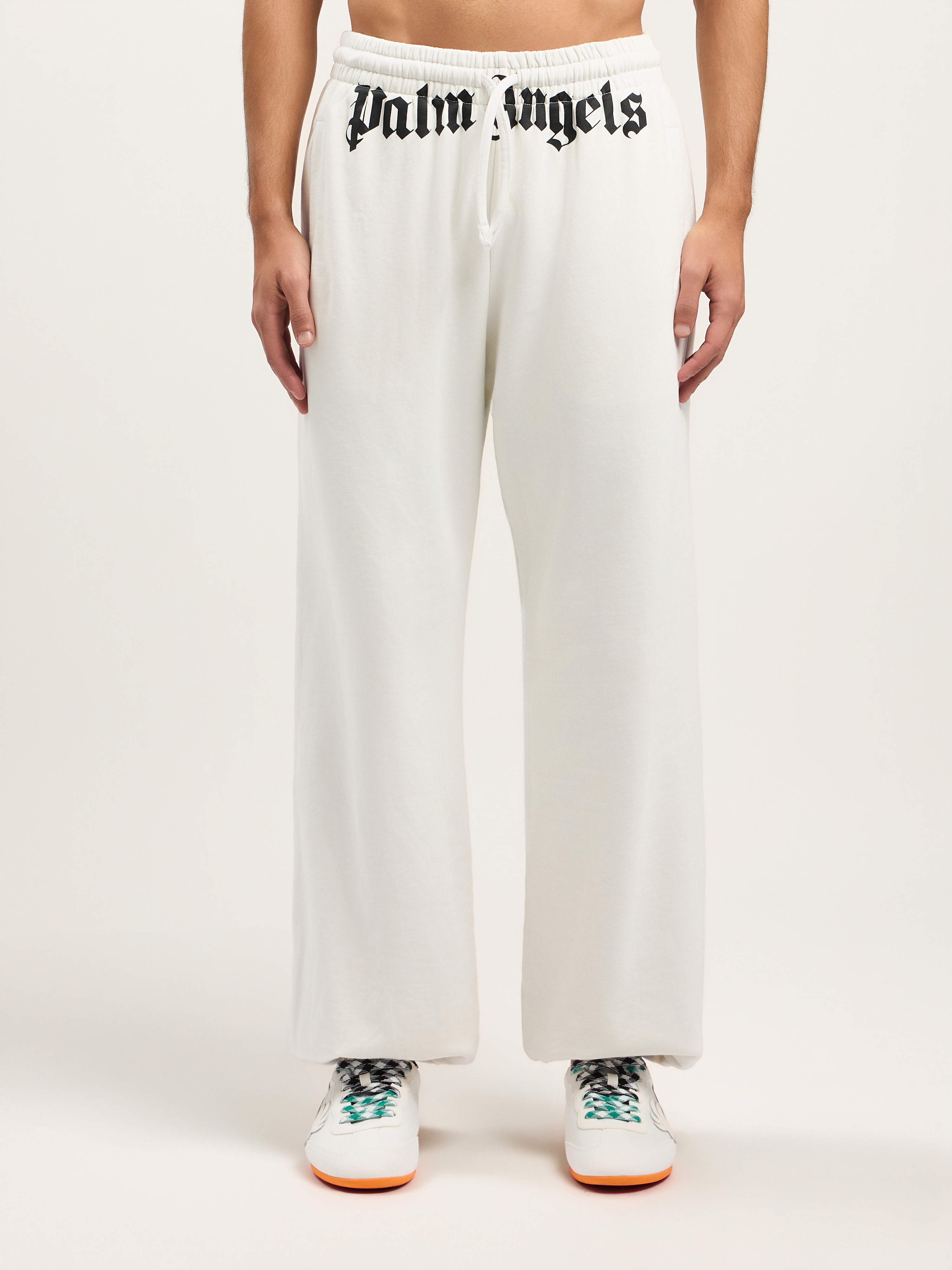 Palm Angels Logo Elasticated Track Pants In White
