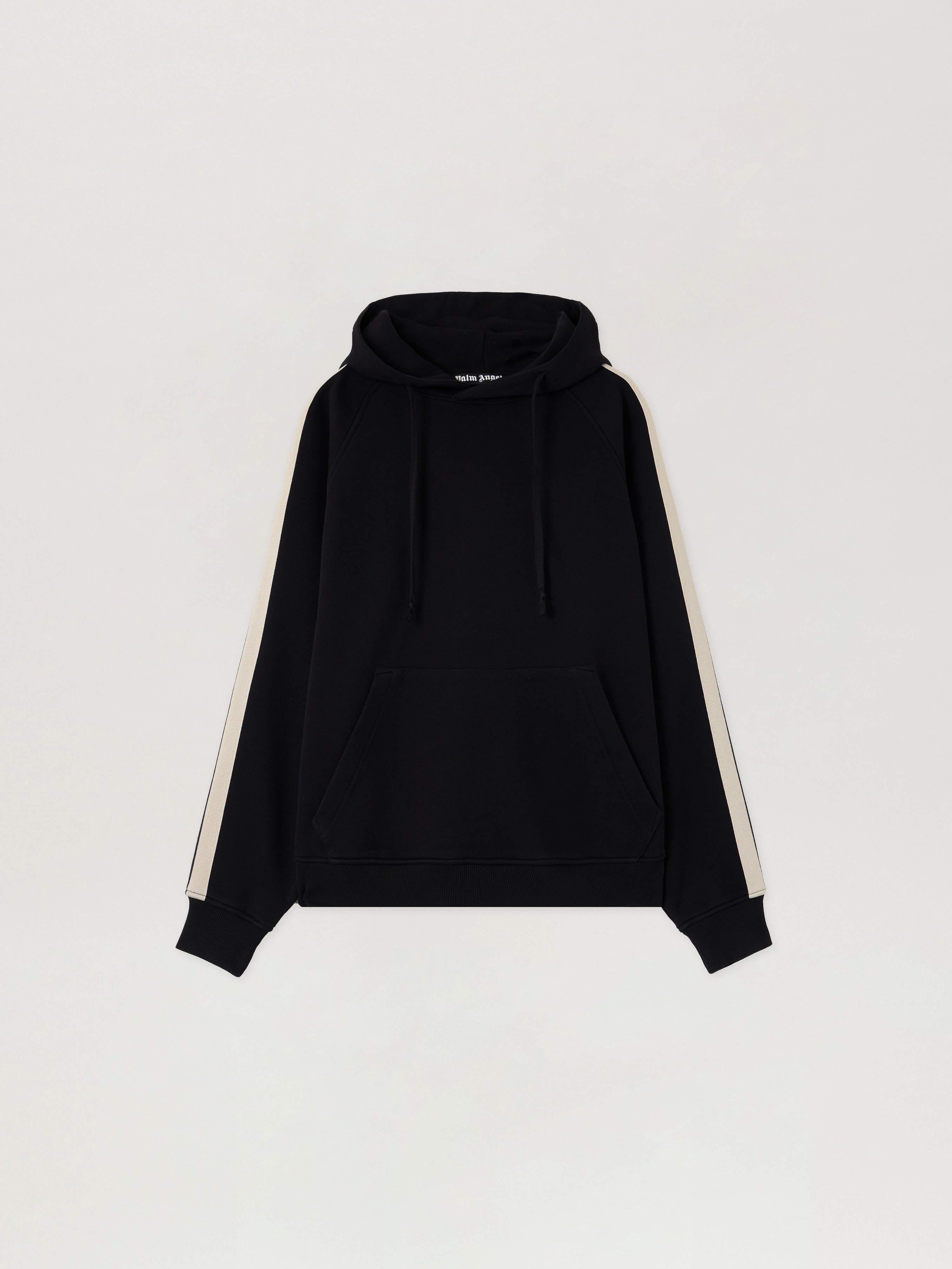 Palm Angels パームエンジェルス CURVED LOGO TRACK HOODIE カーブドロゴ トラックフーディー プルオーバーパーカー ブラック PMBB171S25FLE001 Back Curved Logo Track Hoodie in BLACK OFF WHITE for Men | Palm