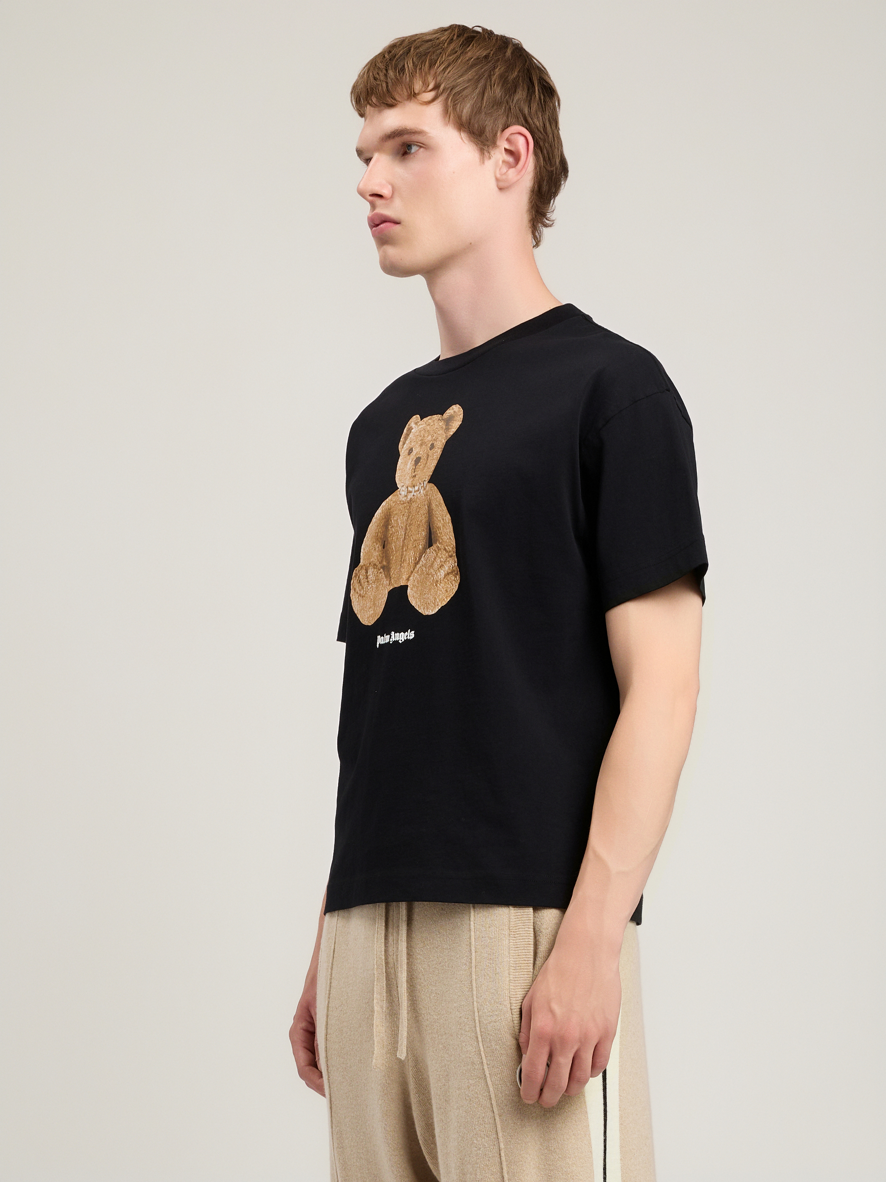 Palm Angels Men Black Bear T-shirt, Xxs Luxury T-shirts For Men Darveys