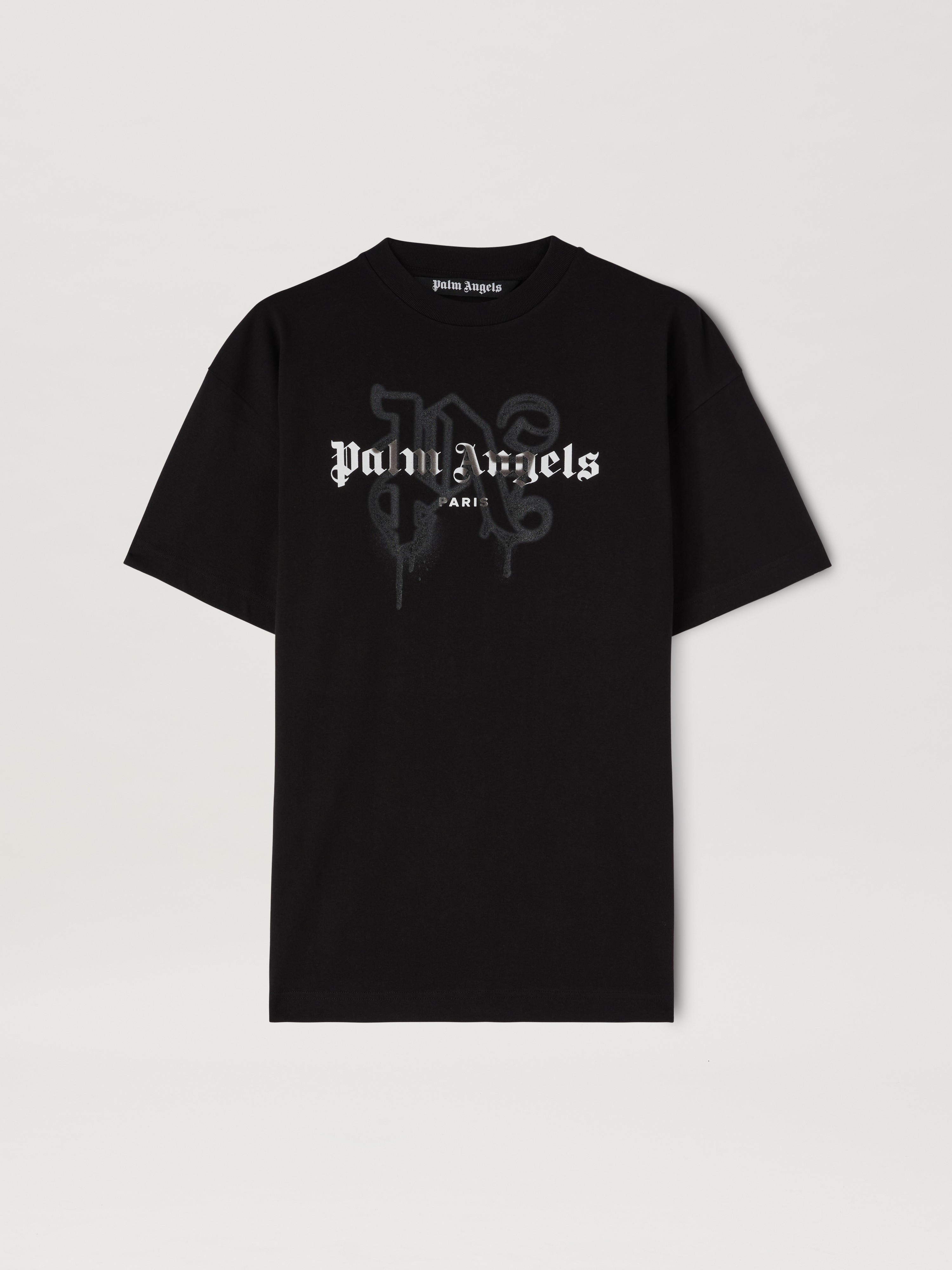 Tシャツ・カットソー PALM ANGELS Men T-shirt Black PMAA001S25JER00B 1003 Black crew neck printed t-shirt PALM ANGELS PMAA001S25JER00B