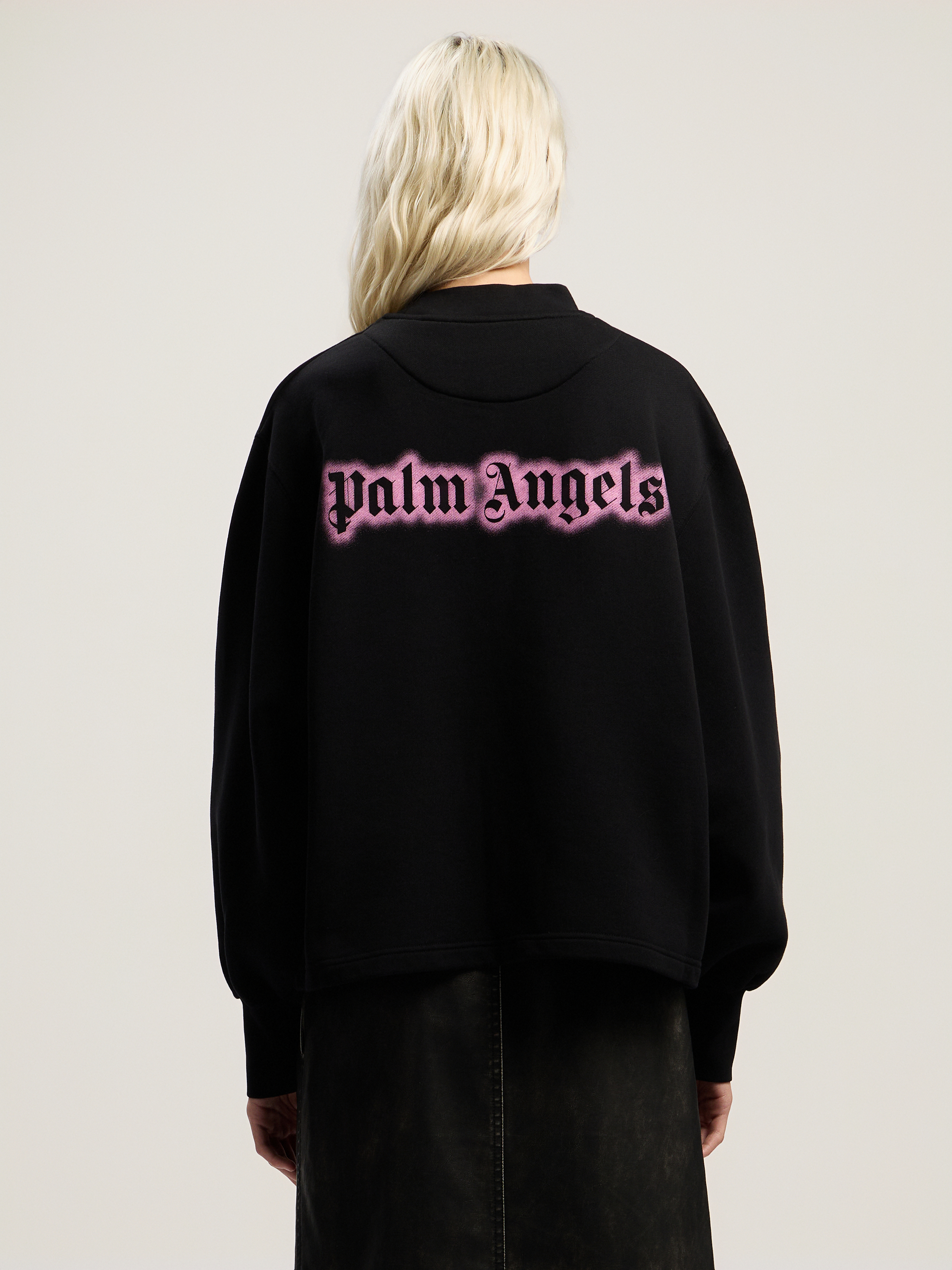 Palm Angels Neon Balloon Crew Sweatshirt In Black