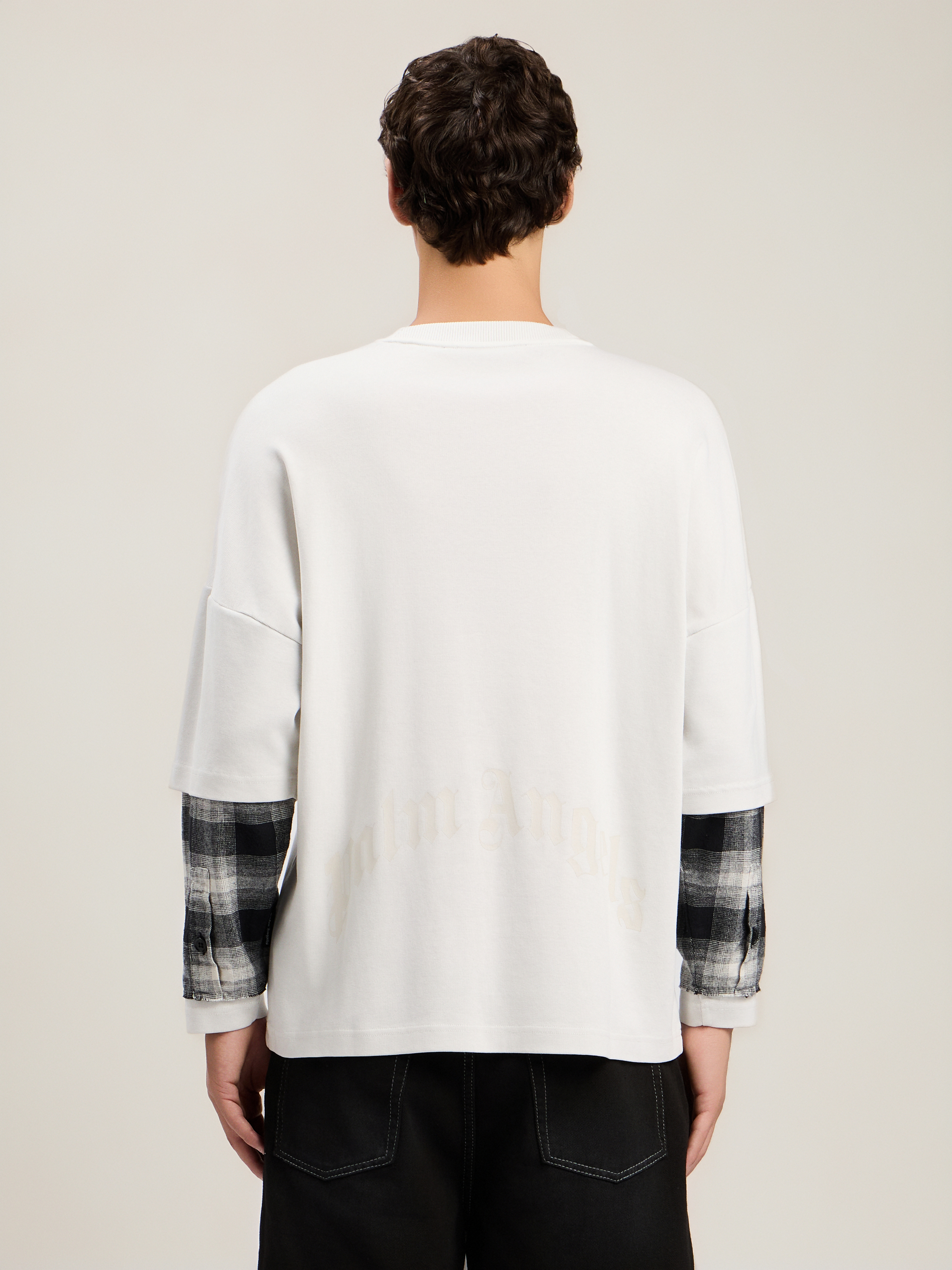 Palm Angels Skull Double Layer T-shirt In White