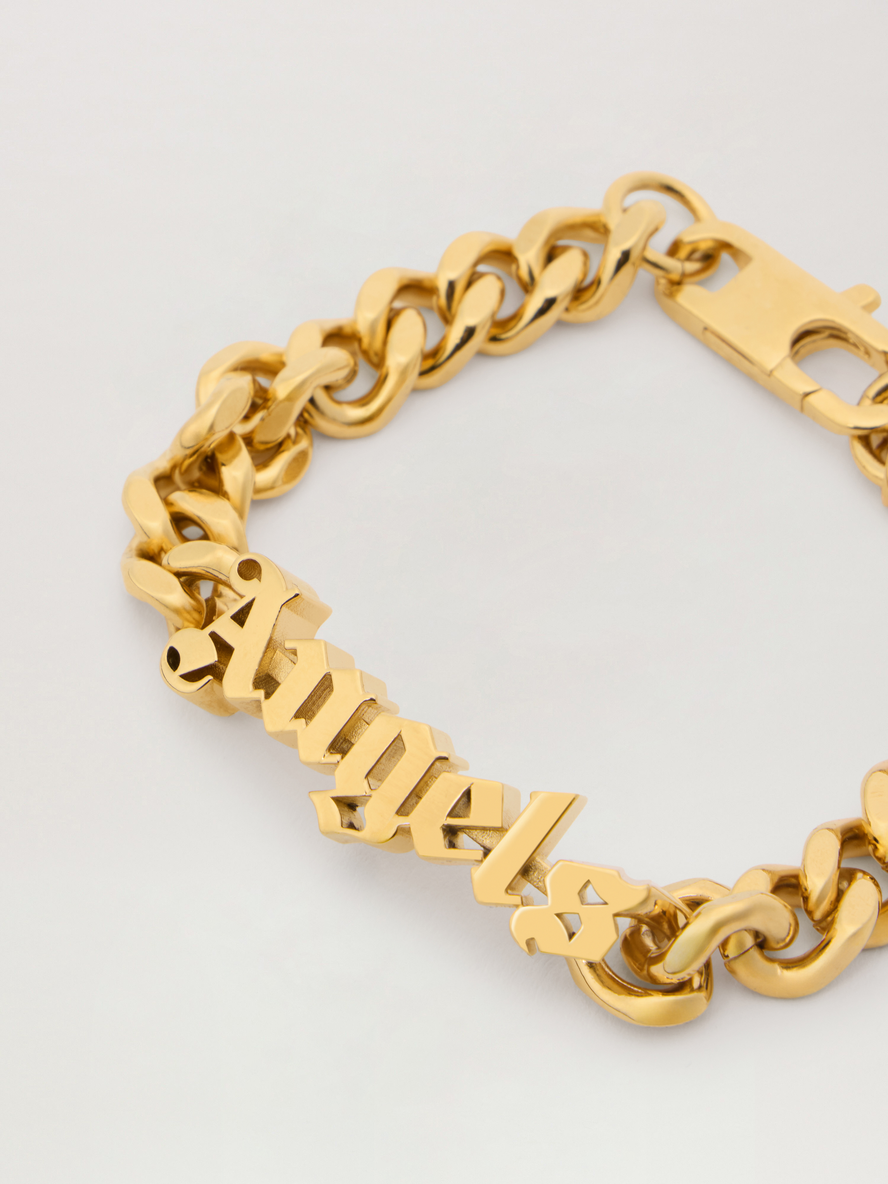 Palm Angels Angels Logo Bracelet In Gold