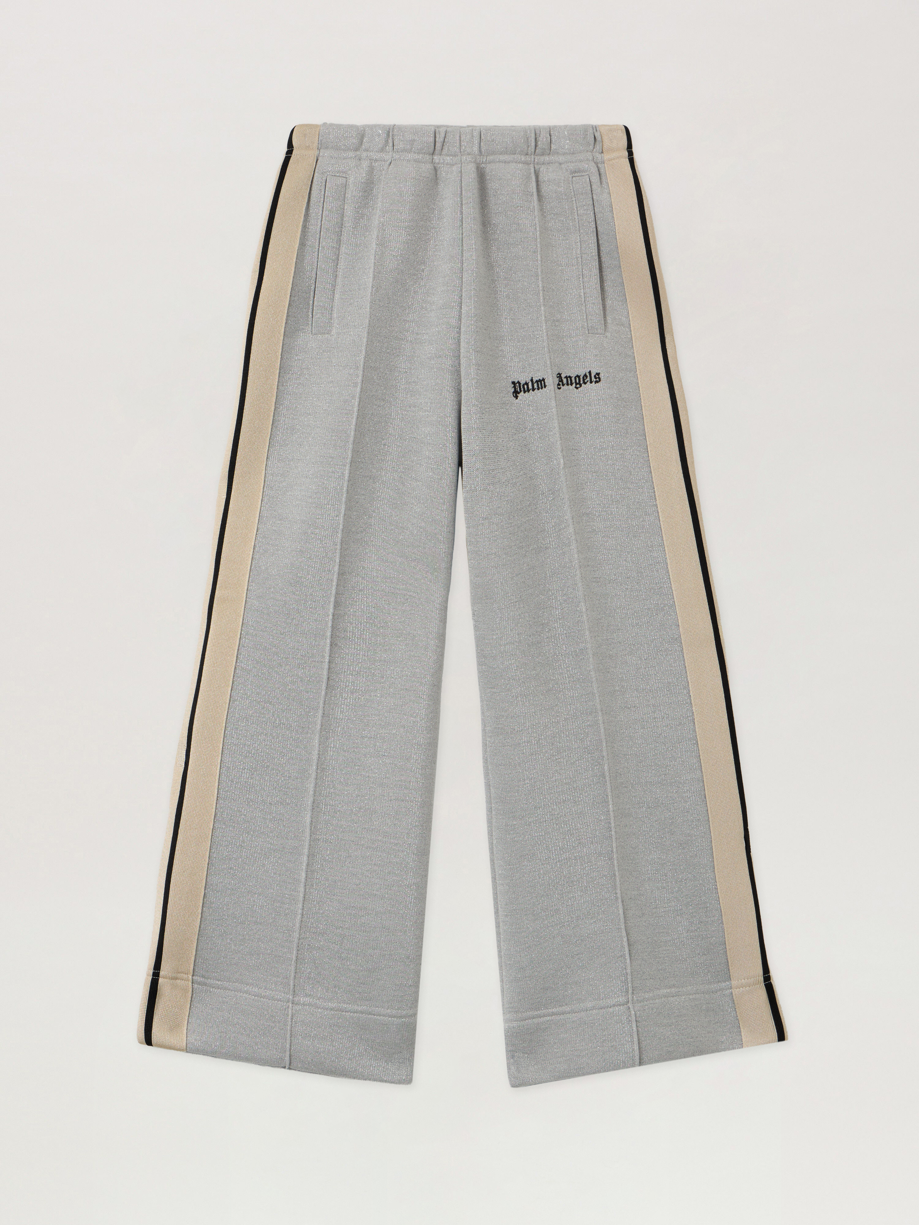 Palm Angels Girls Silver/Black Lurex Wide Leg Track Pants Kids
