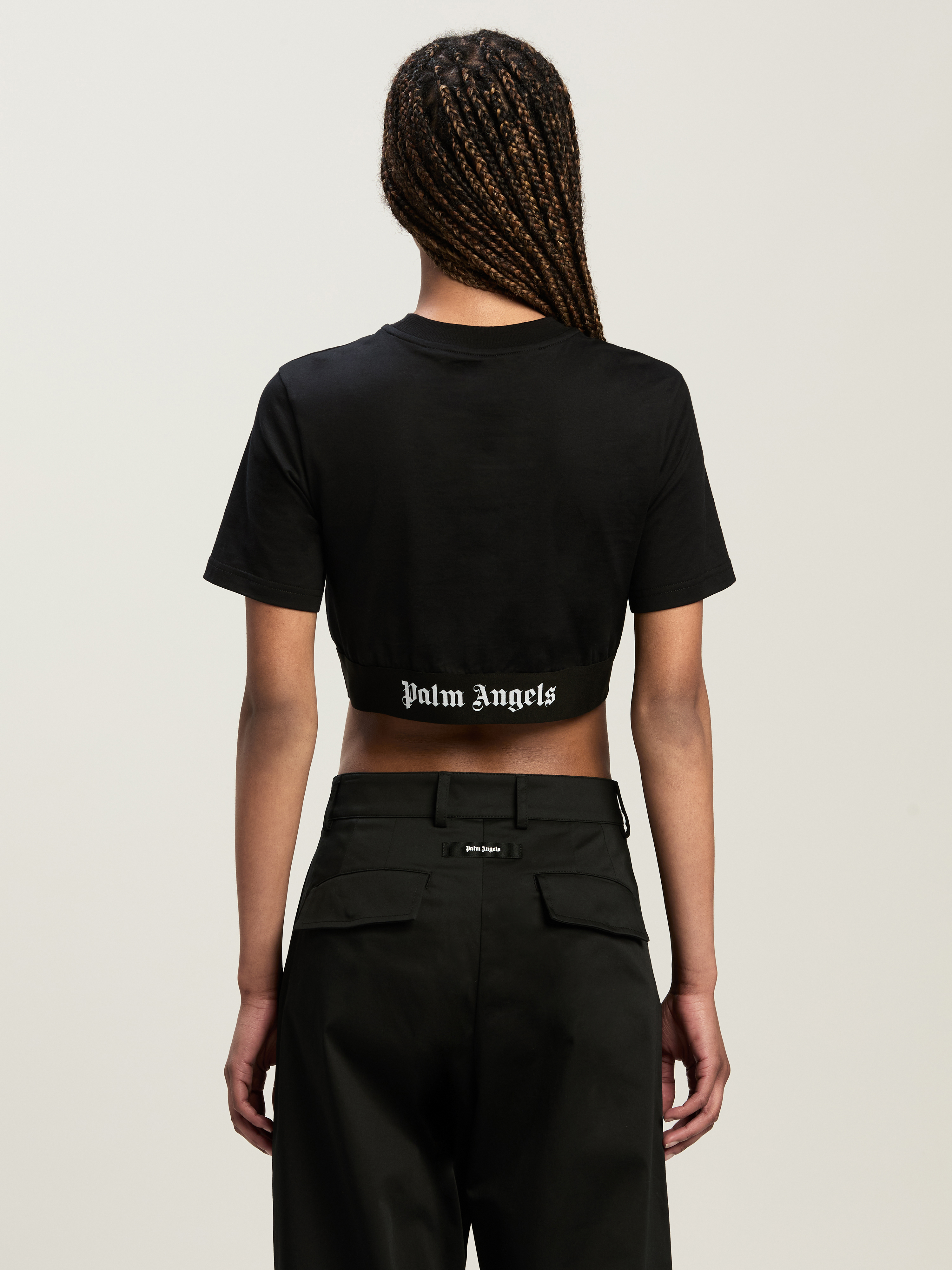 Palm Angels Classic Logo Tape Crop Tee
