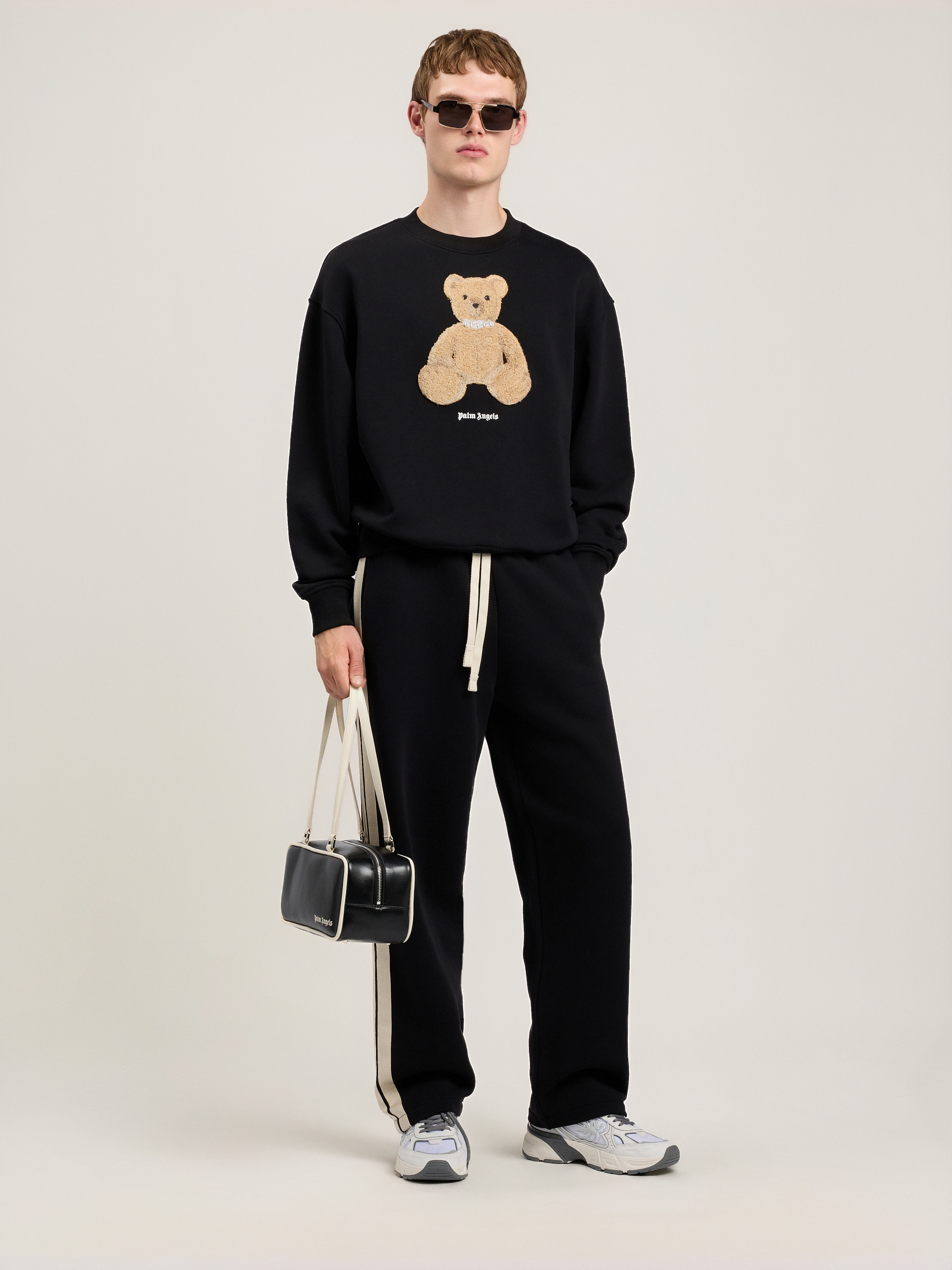 Palm Angels Black Graphic Crew Neck Sweatshirt