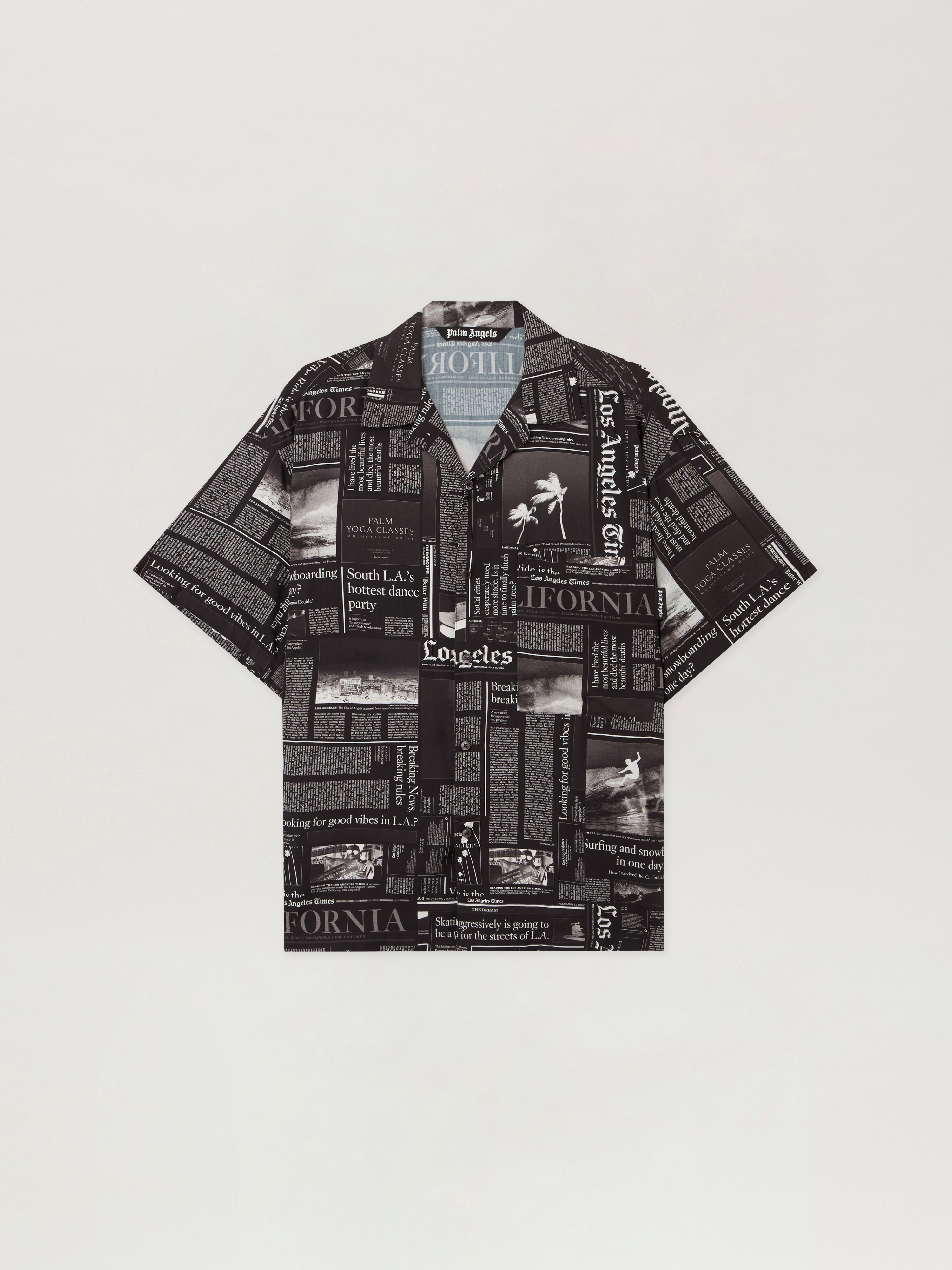 Palm Angeles フランネルシャツジャケット サイズ52 PaxLaTimes News Shirt in BLACK - OFF WHITE for Men | Palm Angels®