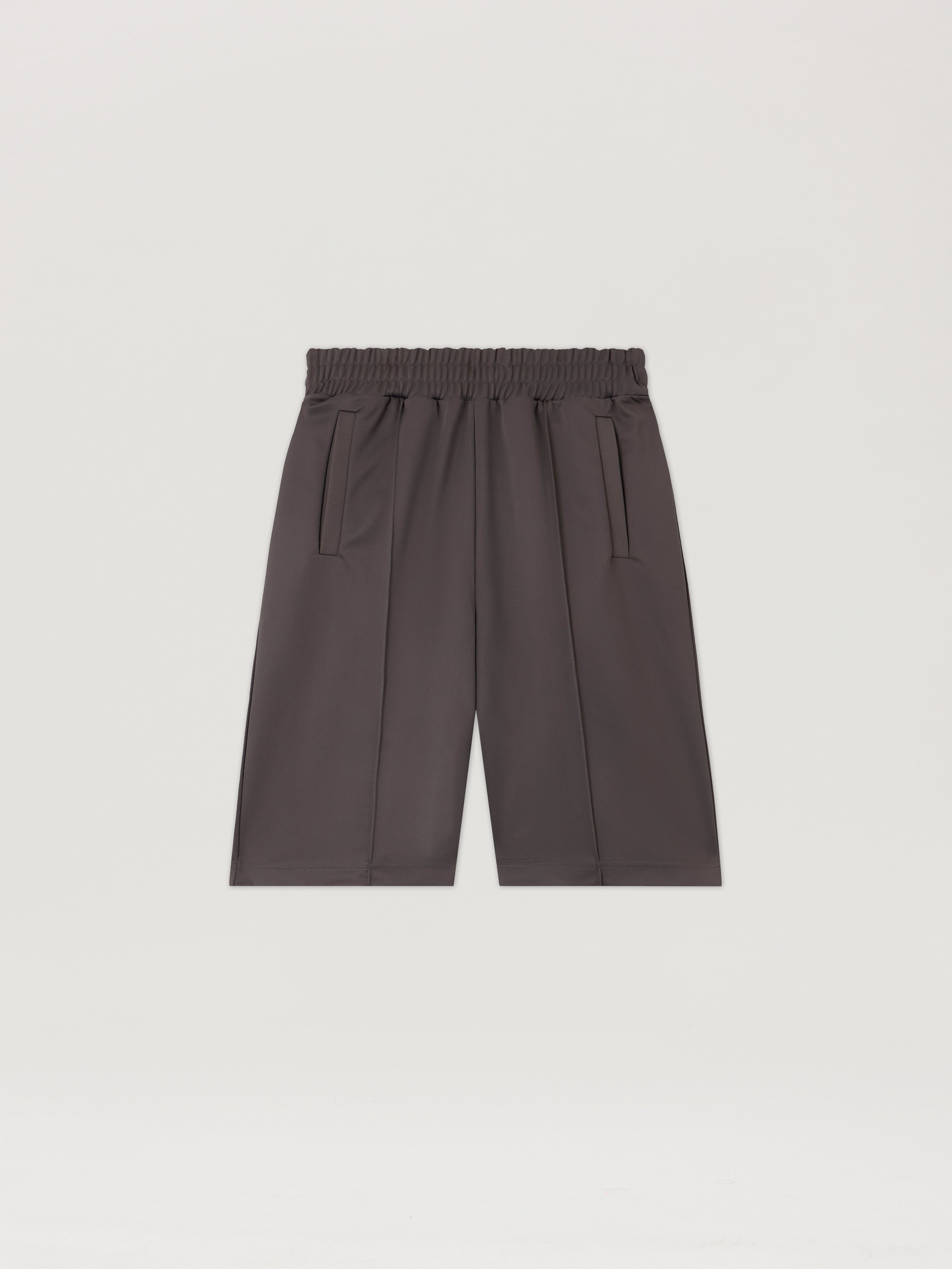 Back Curved Logo Track Shorts in DARK GREY - OFF WHITE for Men