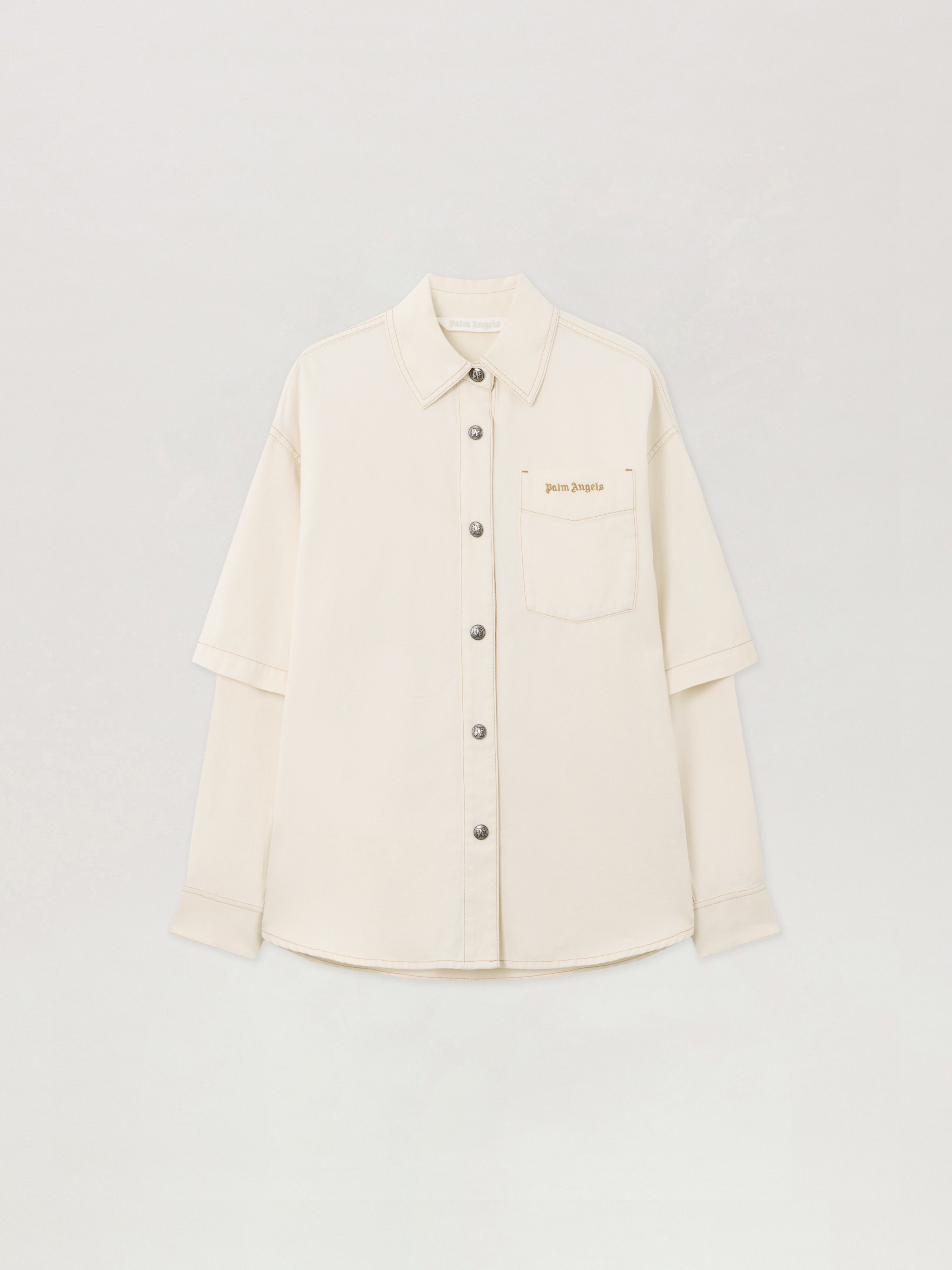Palm Angels Hybrid Denim Overshirt