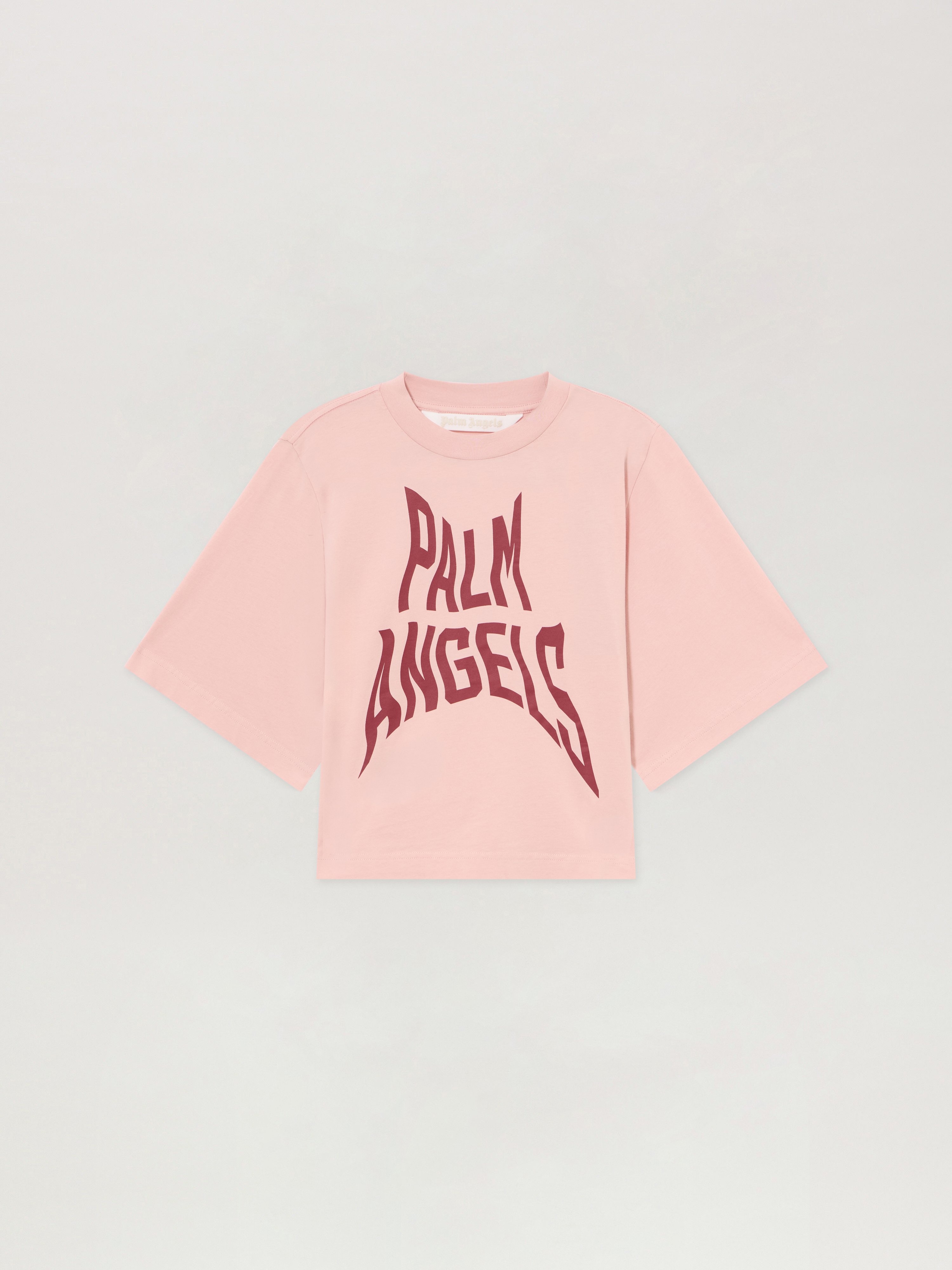 Palm Distorted Boxy T-Shirt in ROSE PINK - BRICK RED for Women