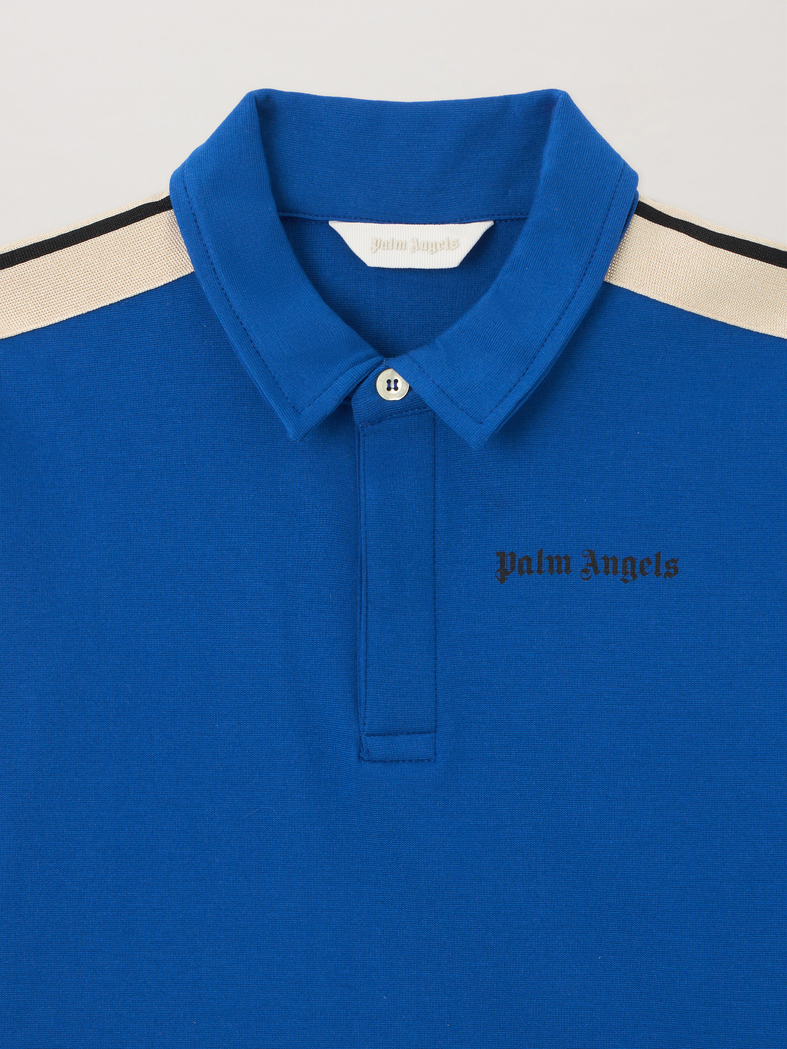  Palm Angels Curved Logo Track Polo Shirt Kids  Blu/blue 