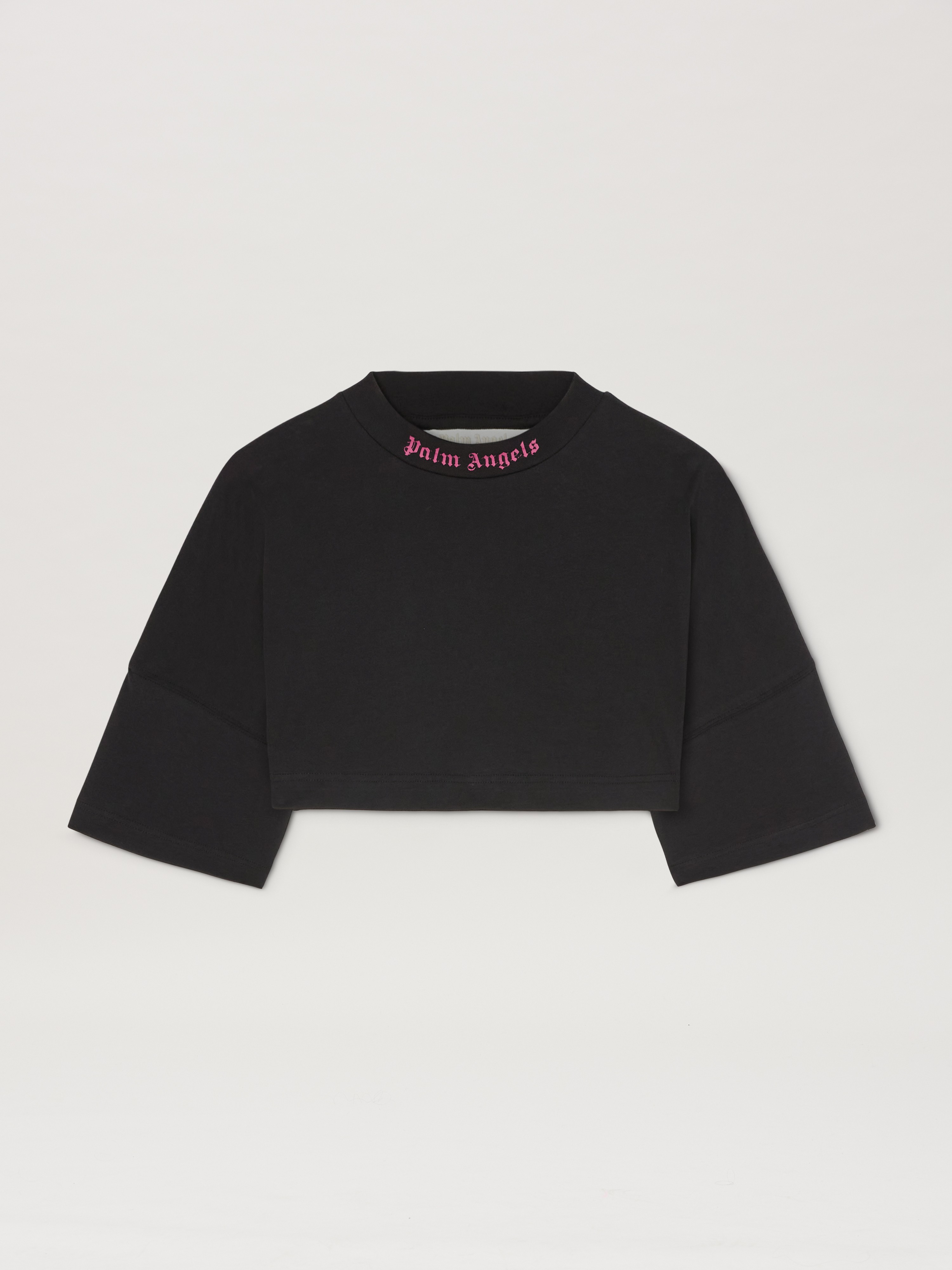 Shadow Angel Top Donna Maniche Lunghe, Nero, Scollo A V Con Colletto In Pizzo, Cotone
