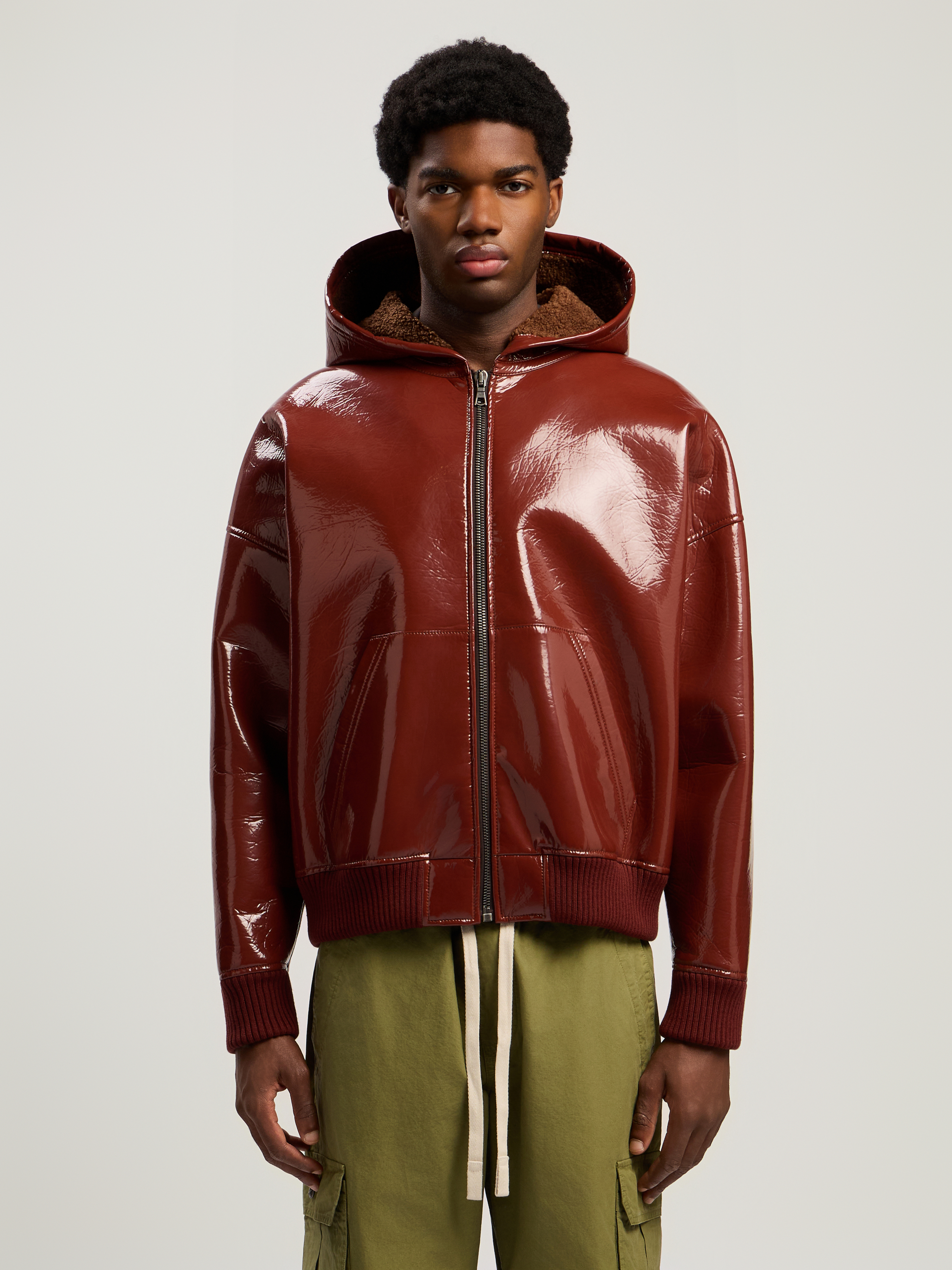 Palm Angels Curved Logo Bomber Jacket In Red