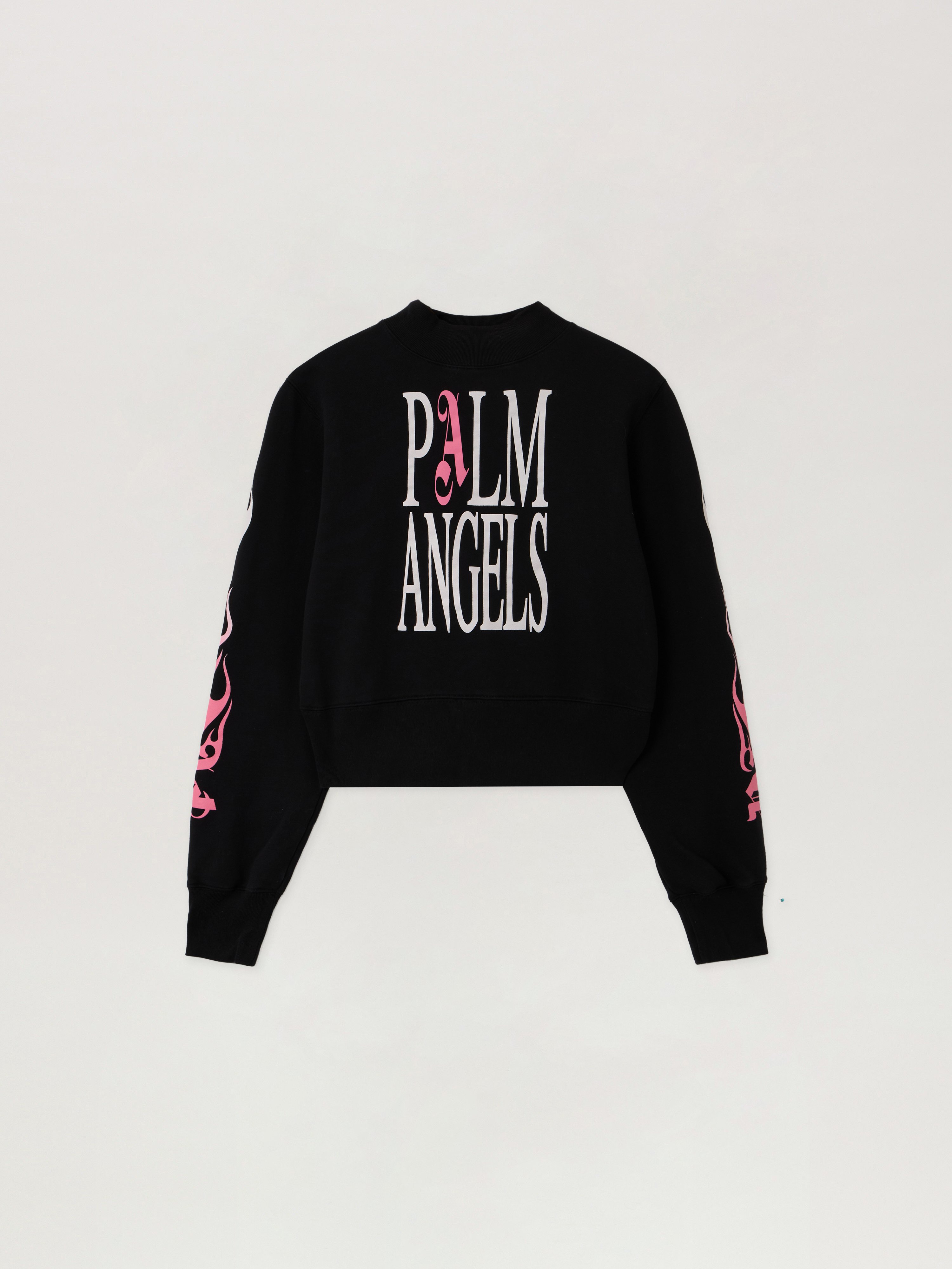 Palm Angels Flames Fitted Crew Sweatshirt