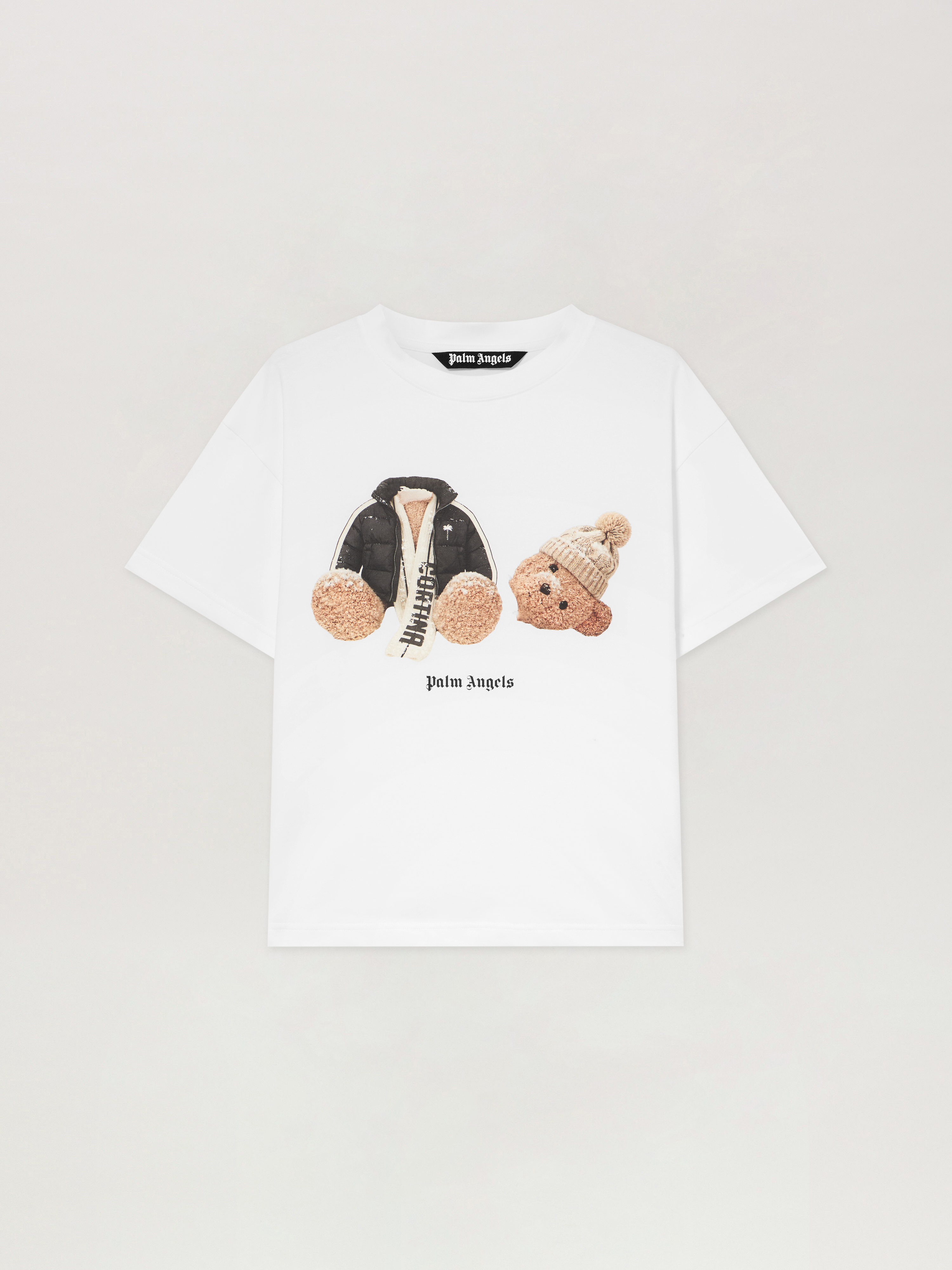 【超人気】　Palm Angels Tシャツ　ベア　バックプリント　アーチロゴ Broken Bear Cortina T-shirt in WHITE for Men | Palm Angels®