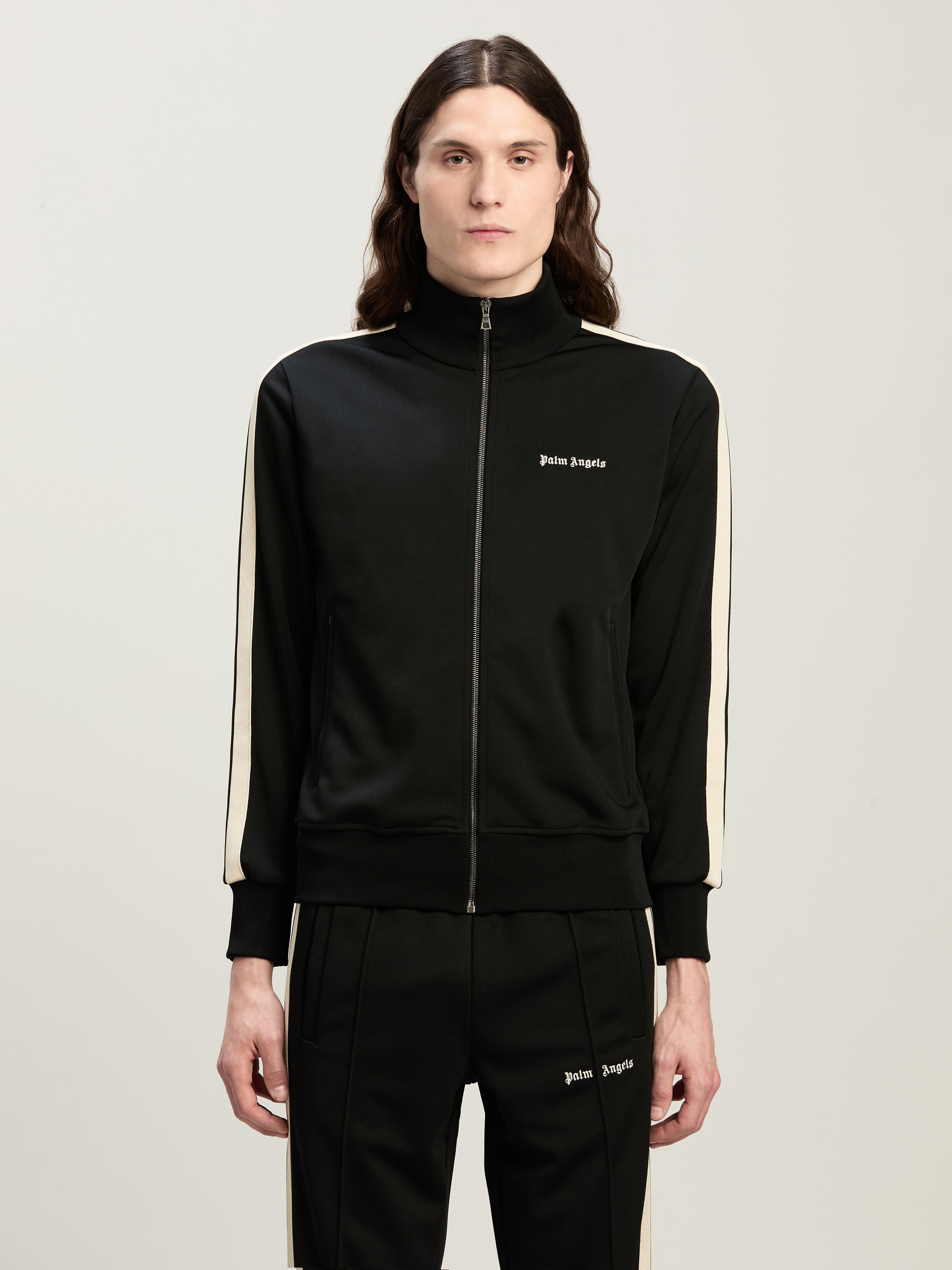 Shop Palm Angels Embroidered Logo Track Jacket