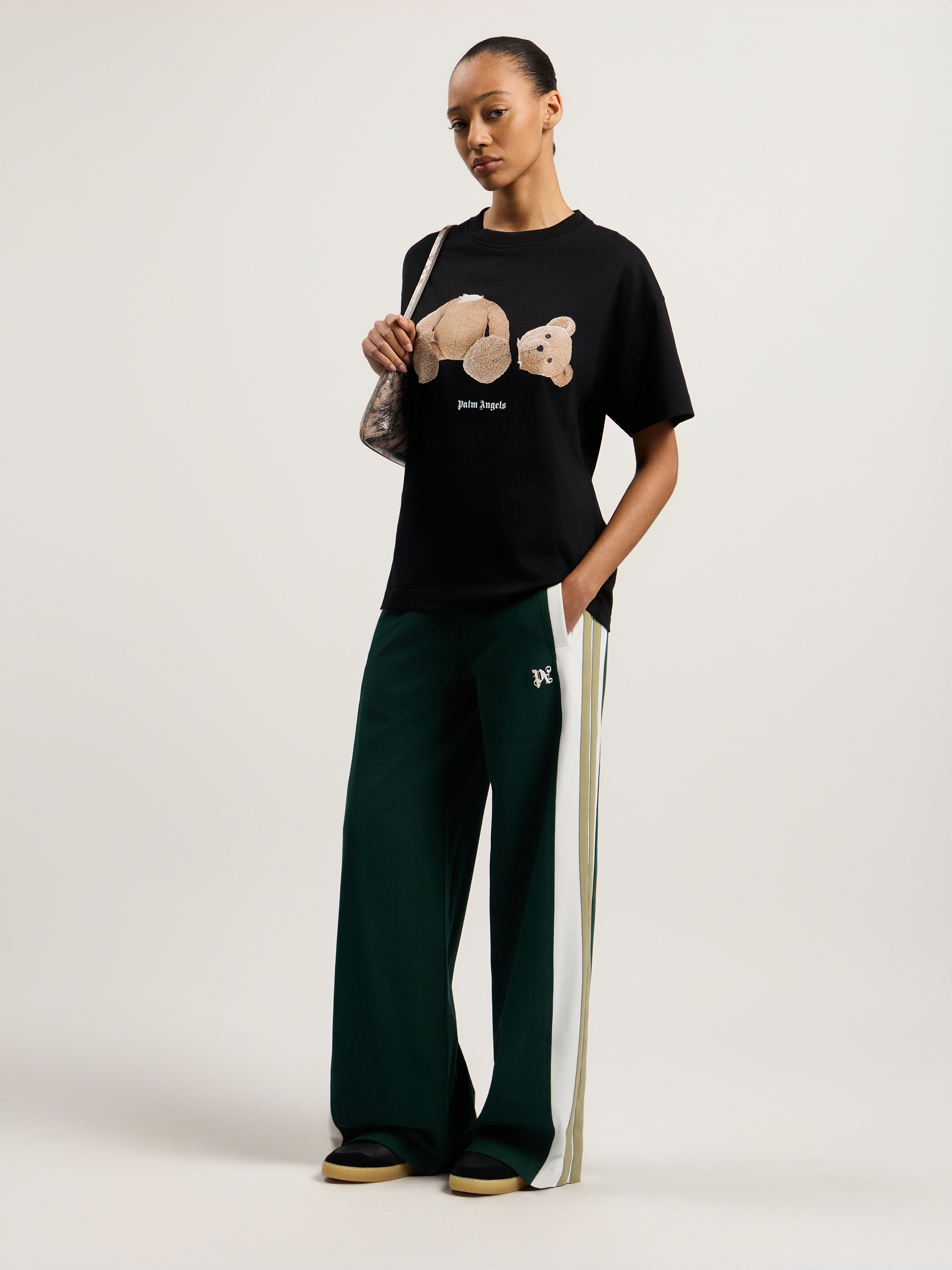 Palm Angels Broken Bear Graphic T-shirt In Black
